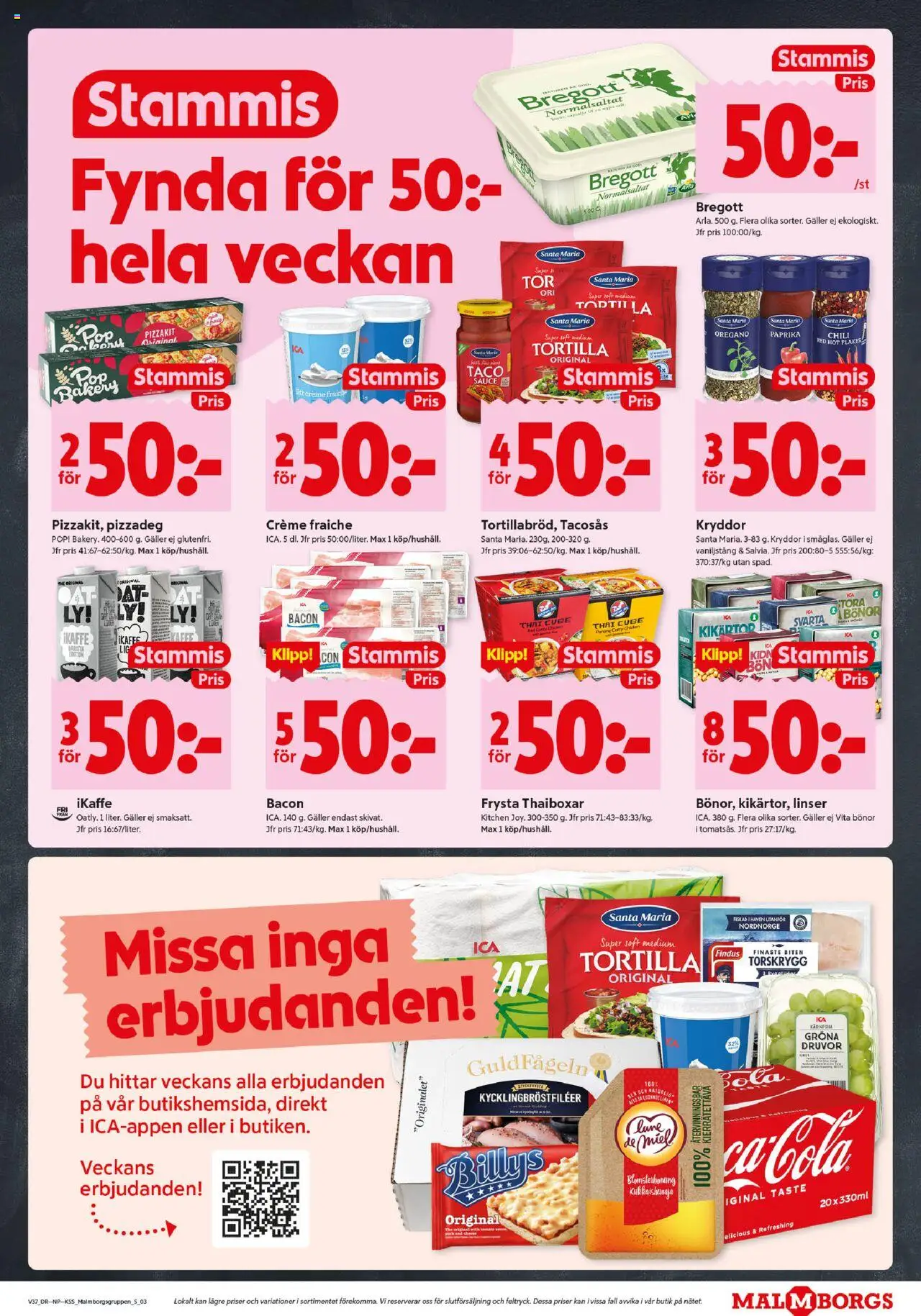 ICA Kvantum reklamblad aktuell från 08.09.2025 | Sida: 3 | Produkter: Bacon, Galler, Vaniljstång, Pizzakit