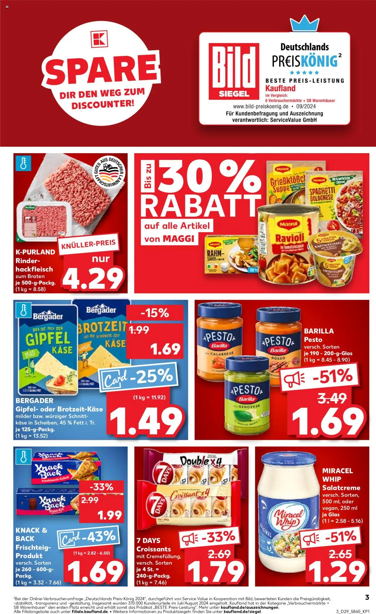 Kaufland prospekt Stuttgart	 - gültig ab dem 17.07.2025 | Seite: 3 | Produkte: Maggi, Käse, Barilla, Miracel whip
