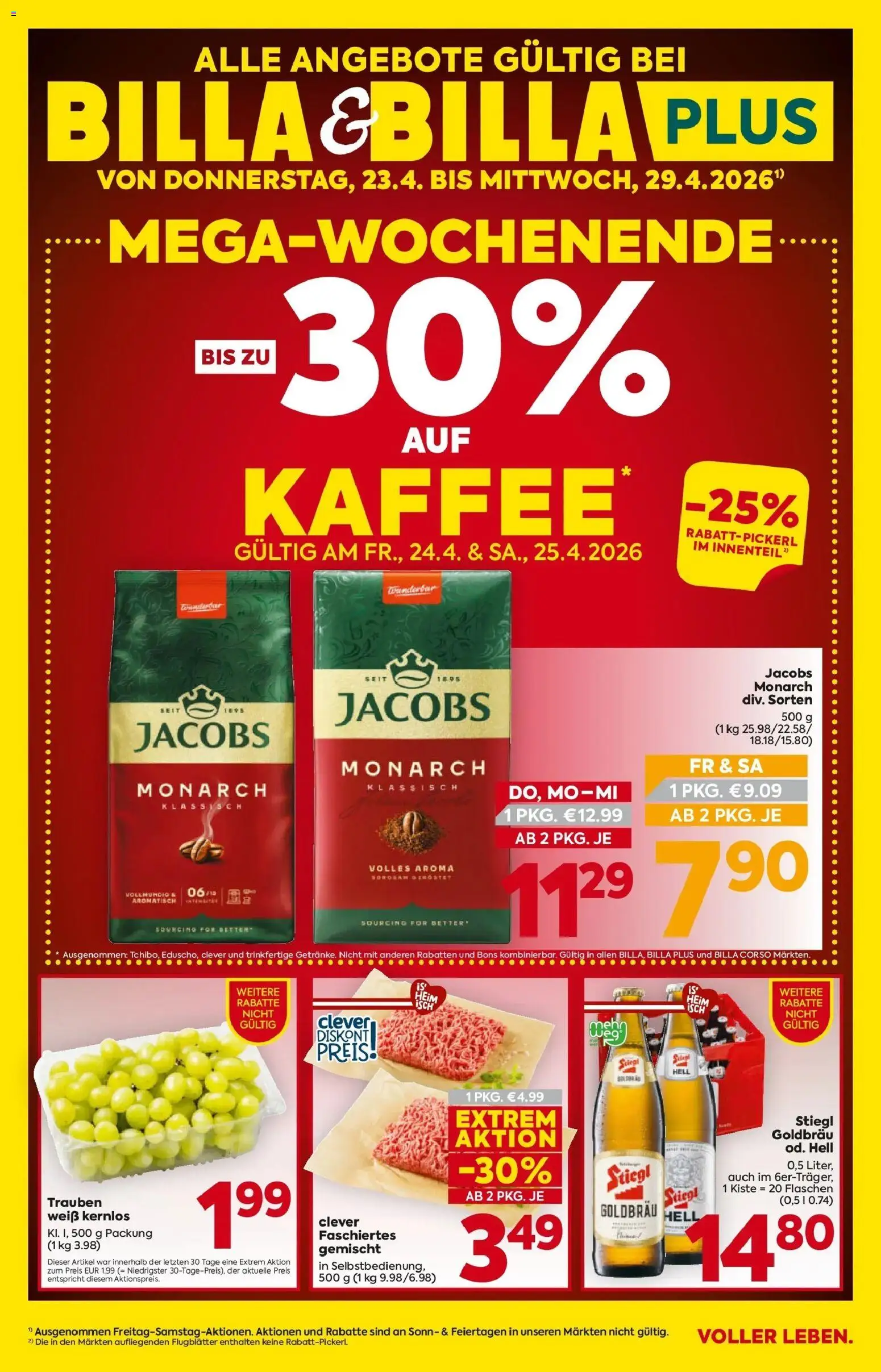 Billa Flugblatt - Oberndorf Bei Salzburg, Lamprechtshausen, Maria Alm gültig ab 23.04.2026 | Seite: 1 | Produkte: Kaffee