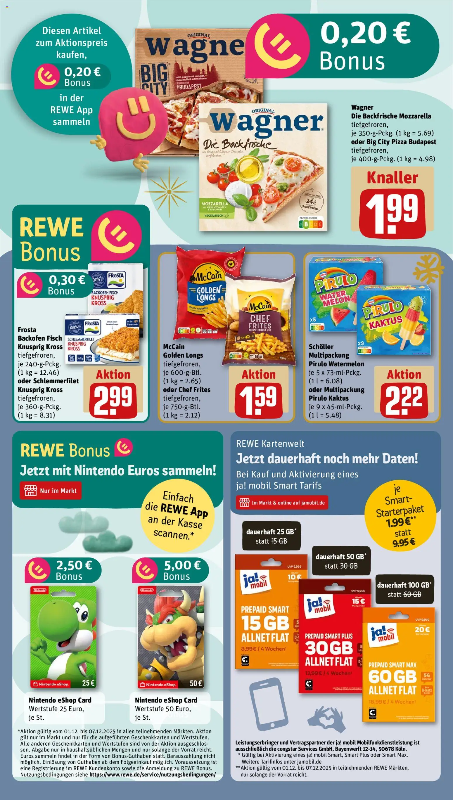 Rewe Prospekt 	 – gültig ab 01.12.2025 | Seite: 13 | Produkte: Mozzarella, McCain, Frosta, Fisch