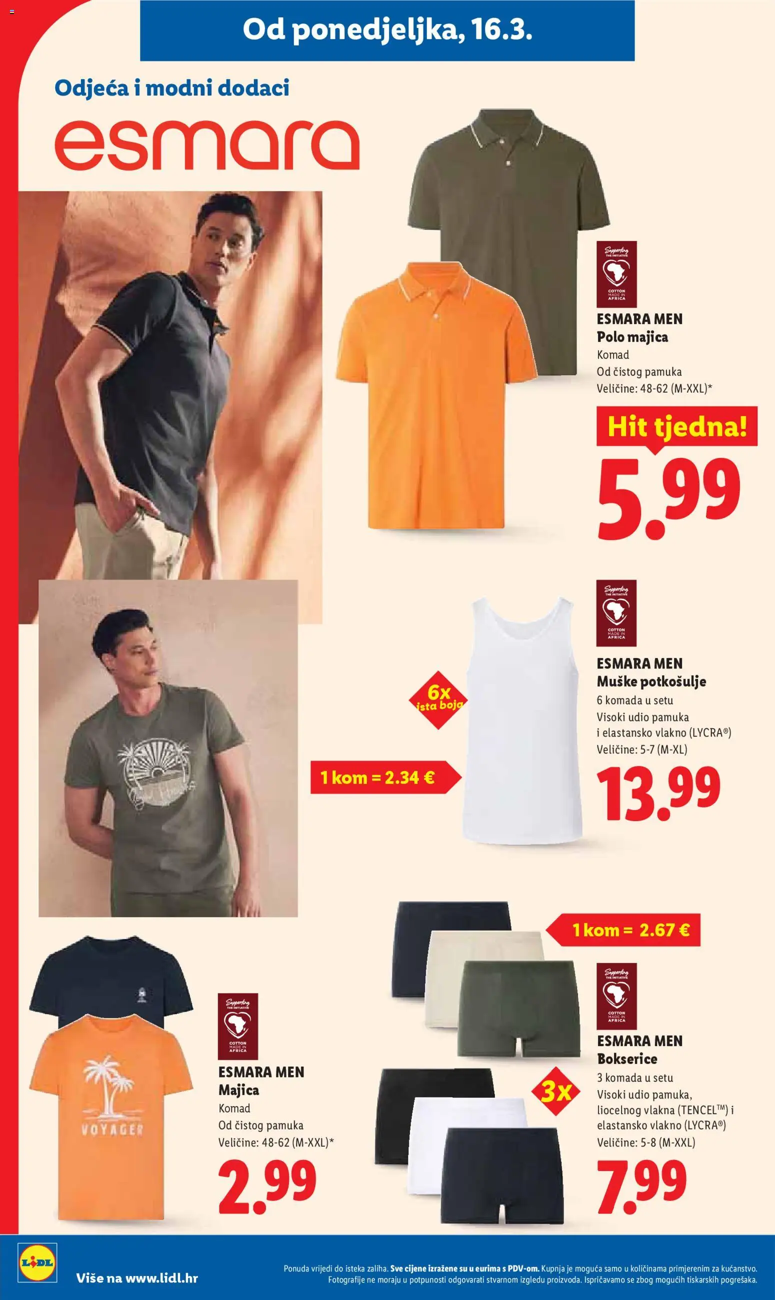 Lidl katalog | vrijedi od 16.03.2026 | Stranica: 22 | Proizvodi: Odjeća, Majica, Bokserice