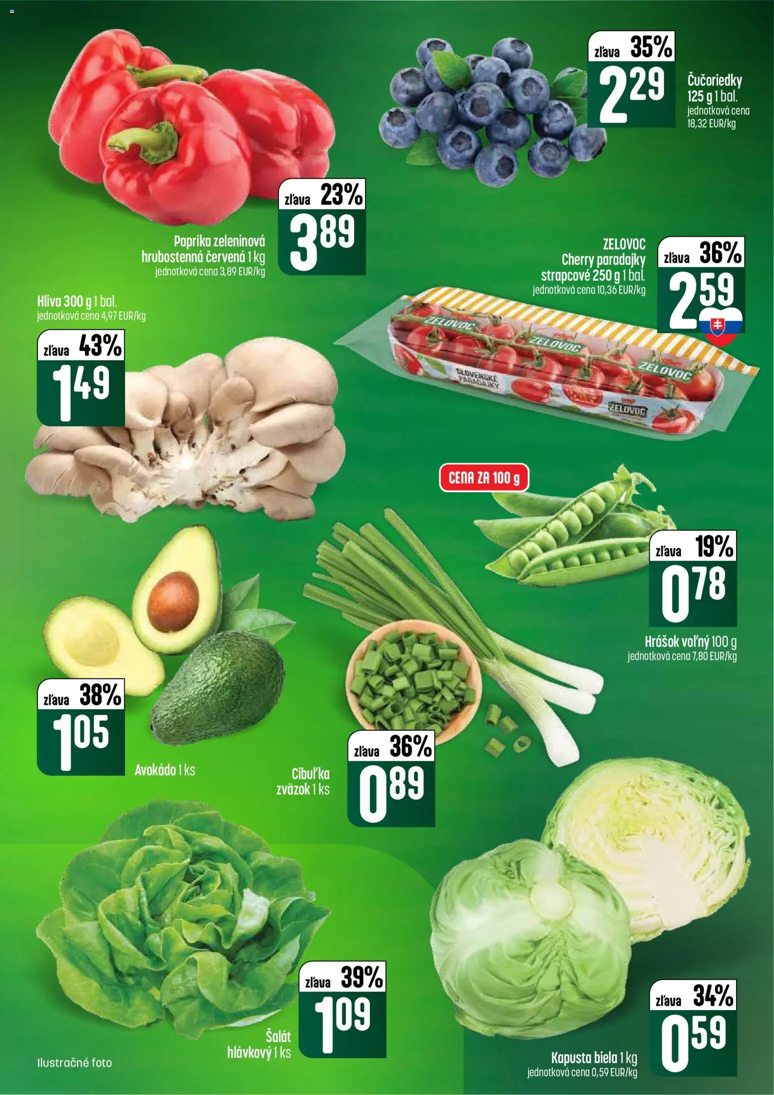 Nové COOP Jednota akcie – leták je platný od 16.04.2026 | Strana: 11 | Produkty: Paprika, Hrášok, Šalát, Cherry paradajky