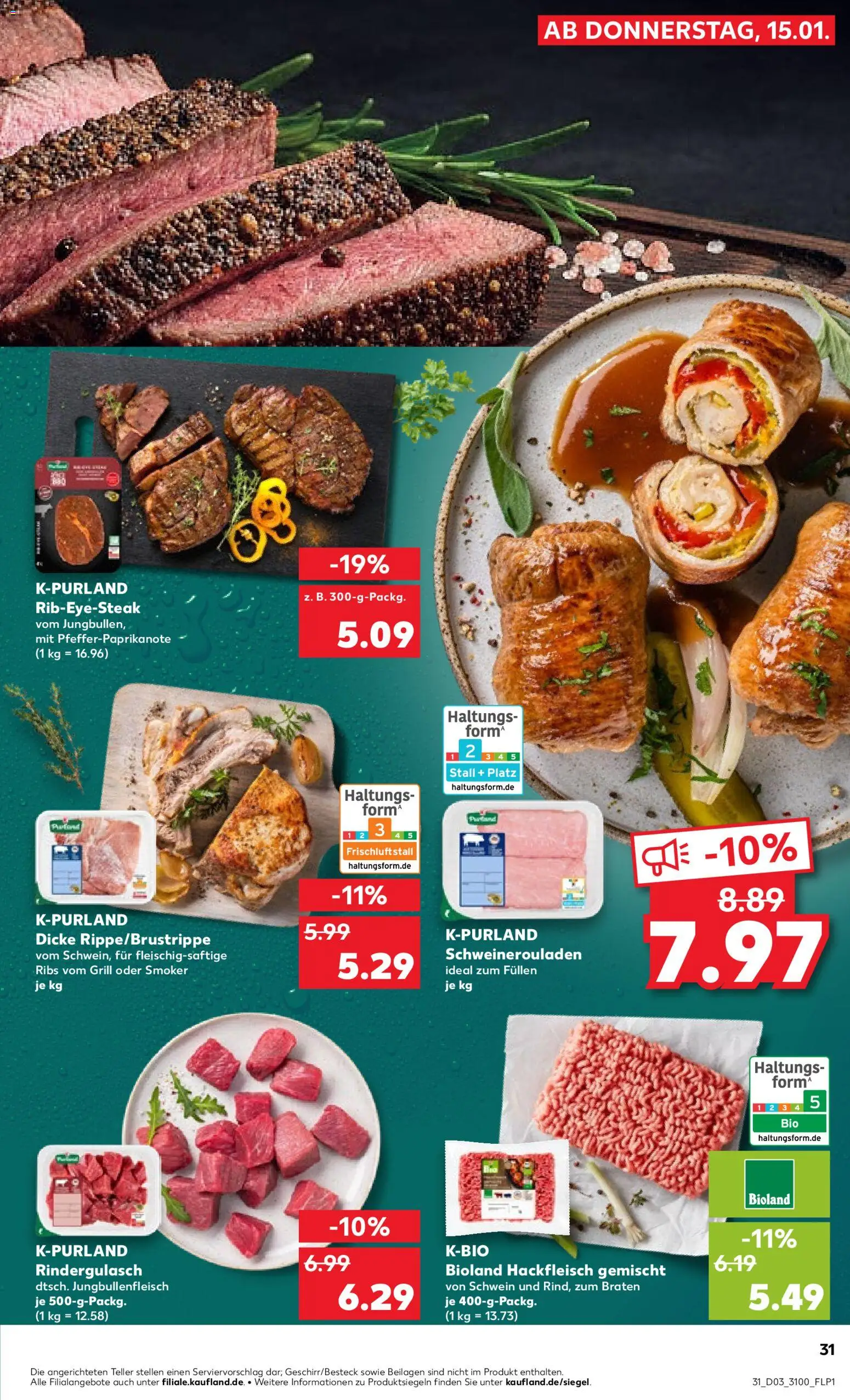 Kaufland prospekt Leipzig	 – gültig ab 18.01.2026 | Seite: 31 | Produkte: Grill, Rindergulasch, Steak, Hackfleisch