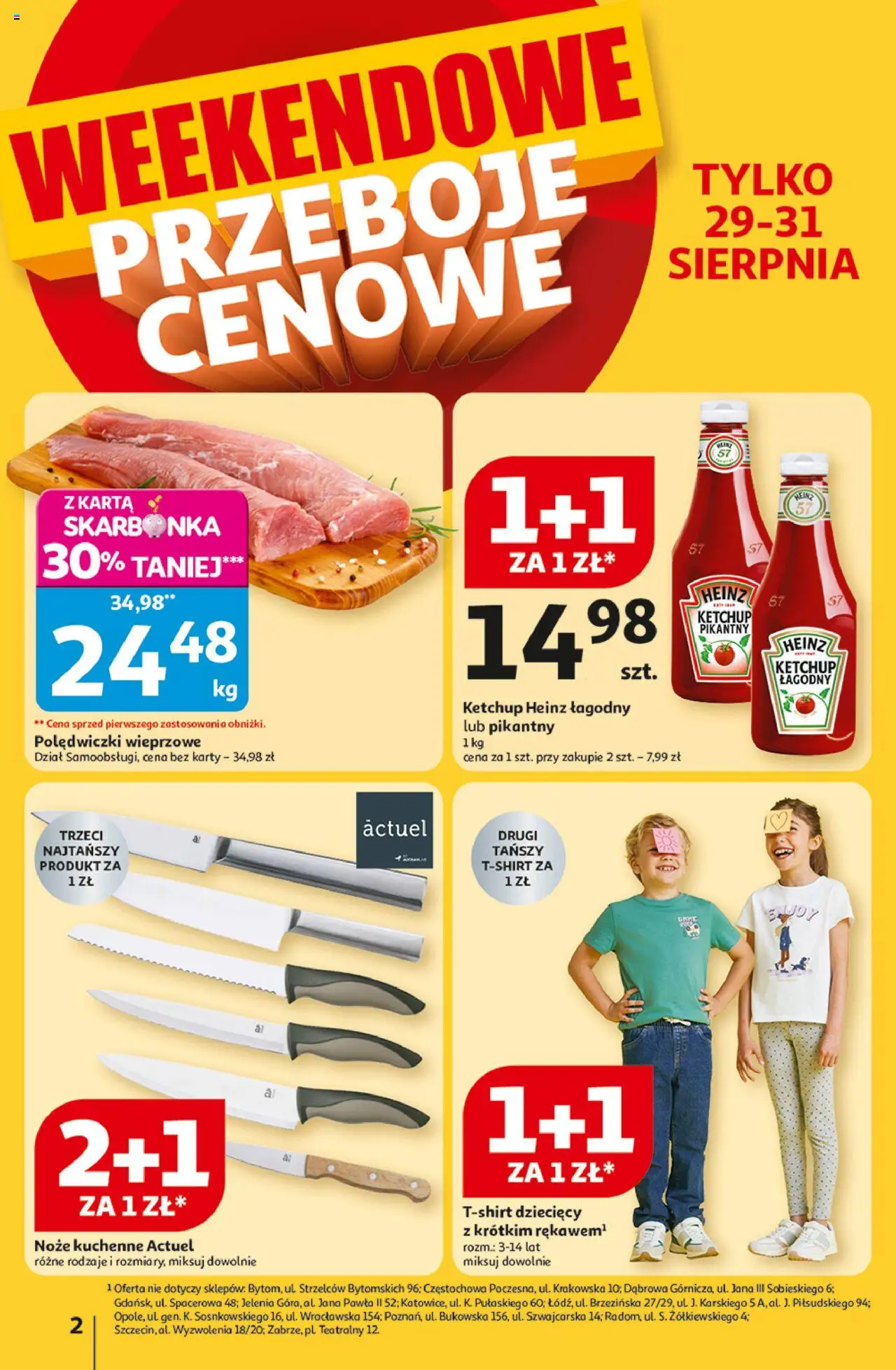 Auchan Gazetka - Odlotowe ceny na start szkoły Hipermarket od 28.08.2025 | Strona: 2 | Produkty: Karta, Ketchup, Polędwiczki wieprzowe