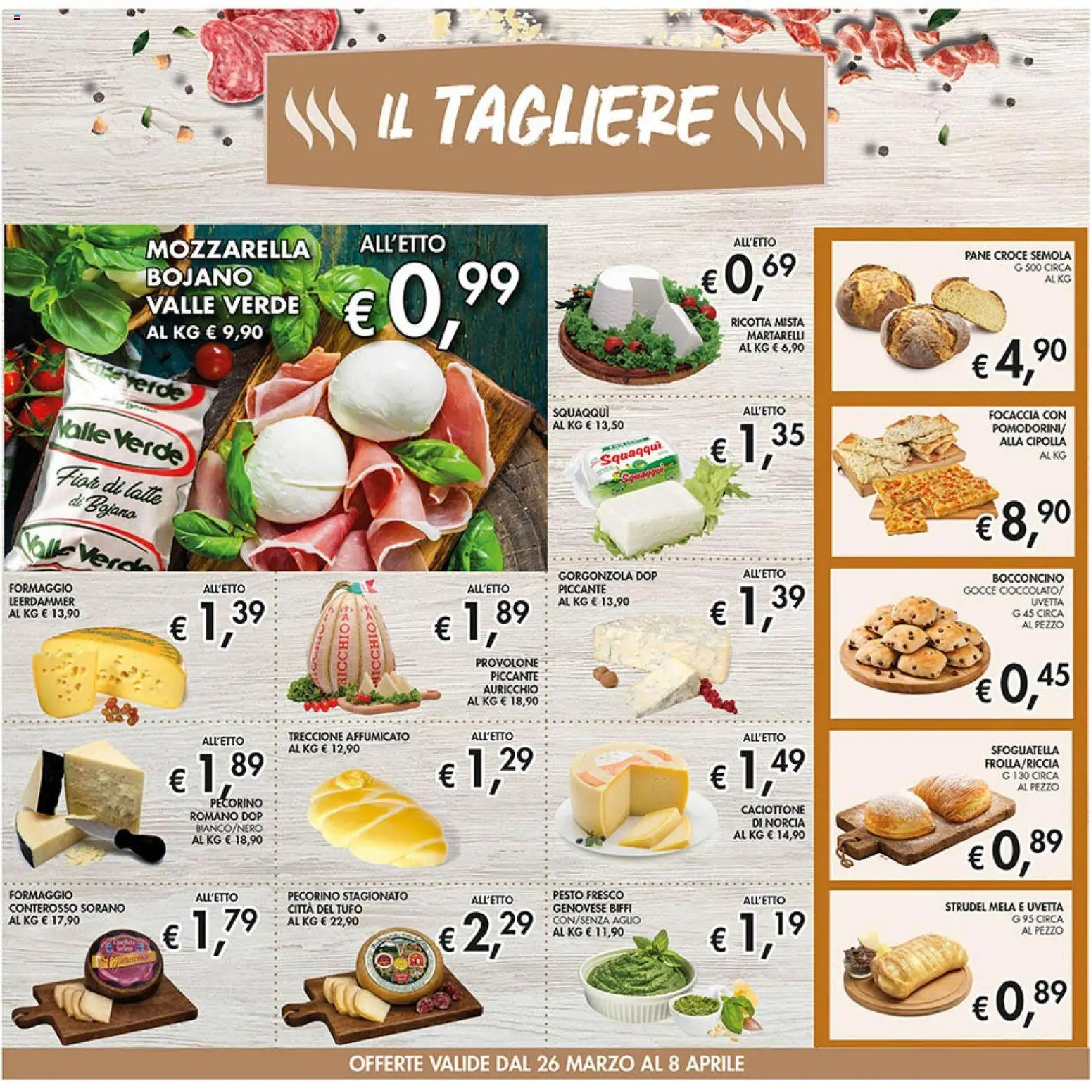 Volantino Coal del 26.03.2026 | Pagina: 6 | Prodotti: Pane, Tagliere, Pecorino Romano, Gorgonzola