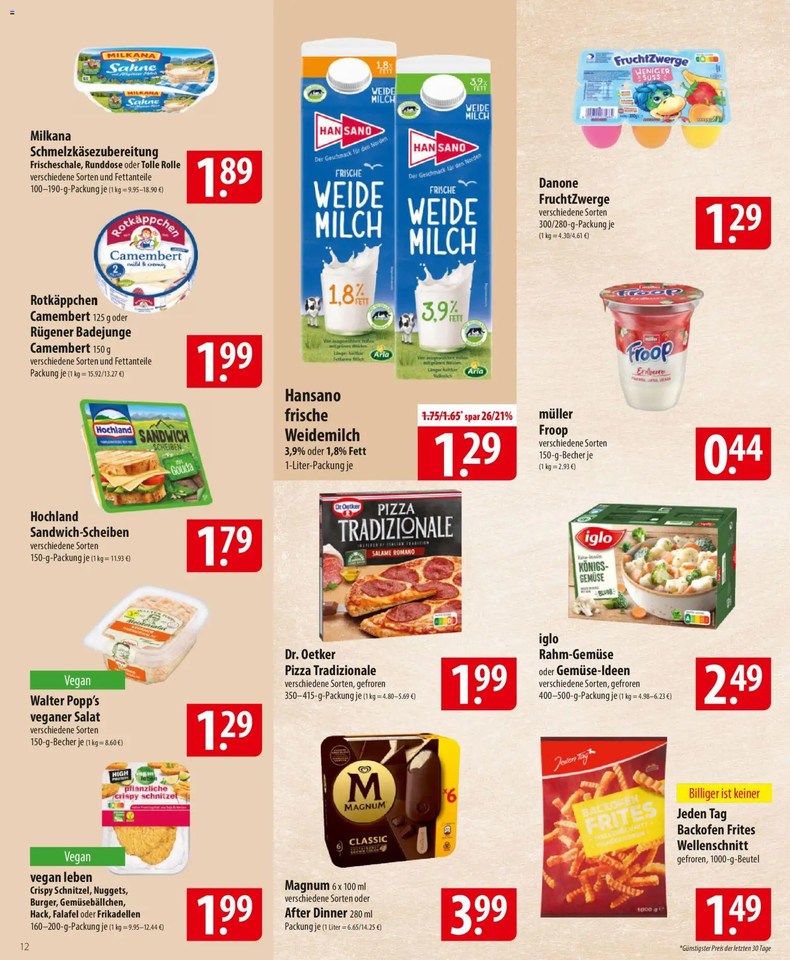 Famila Prospekt 	 – gültig ab 05.01.2026 | Seite: 12 | Produkte: Milch, Fruchtzwerge, Backofen, Salat