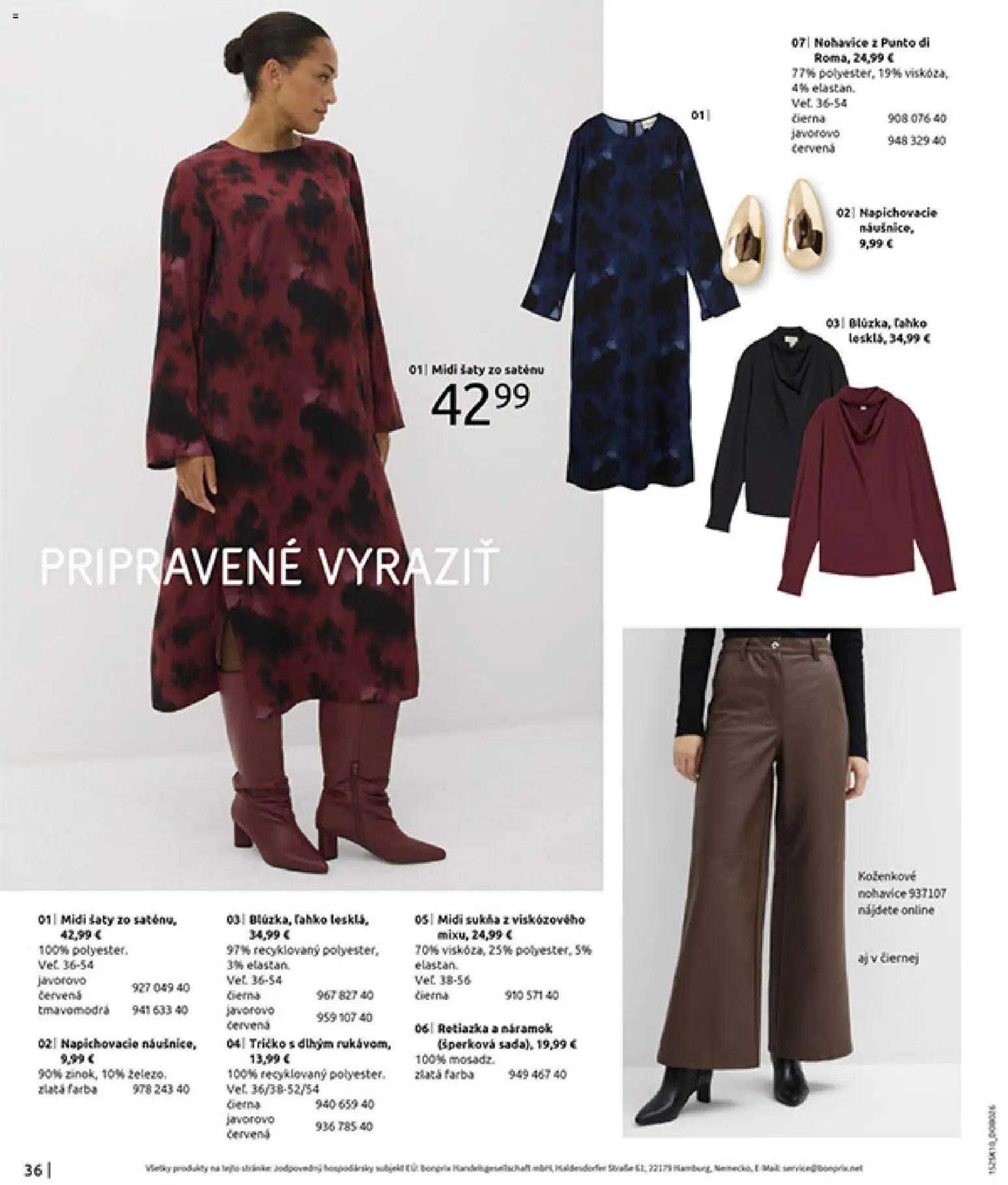 Nové Bonprix akcie – leták je platný od 01.11.2025 | Strana: 38 | Produkty: Šaty, Tričko, Nohavice