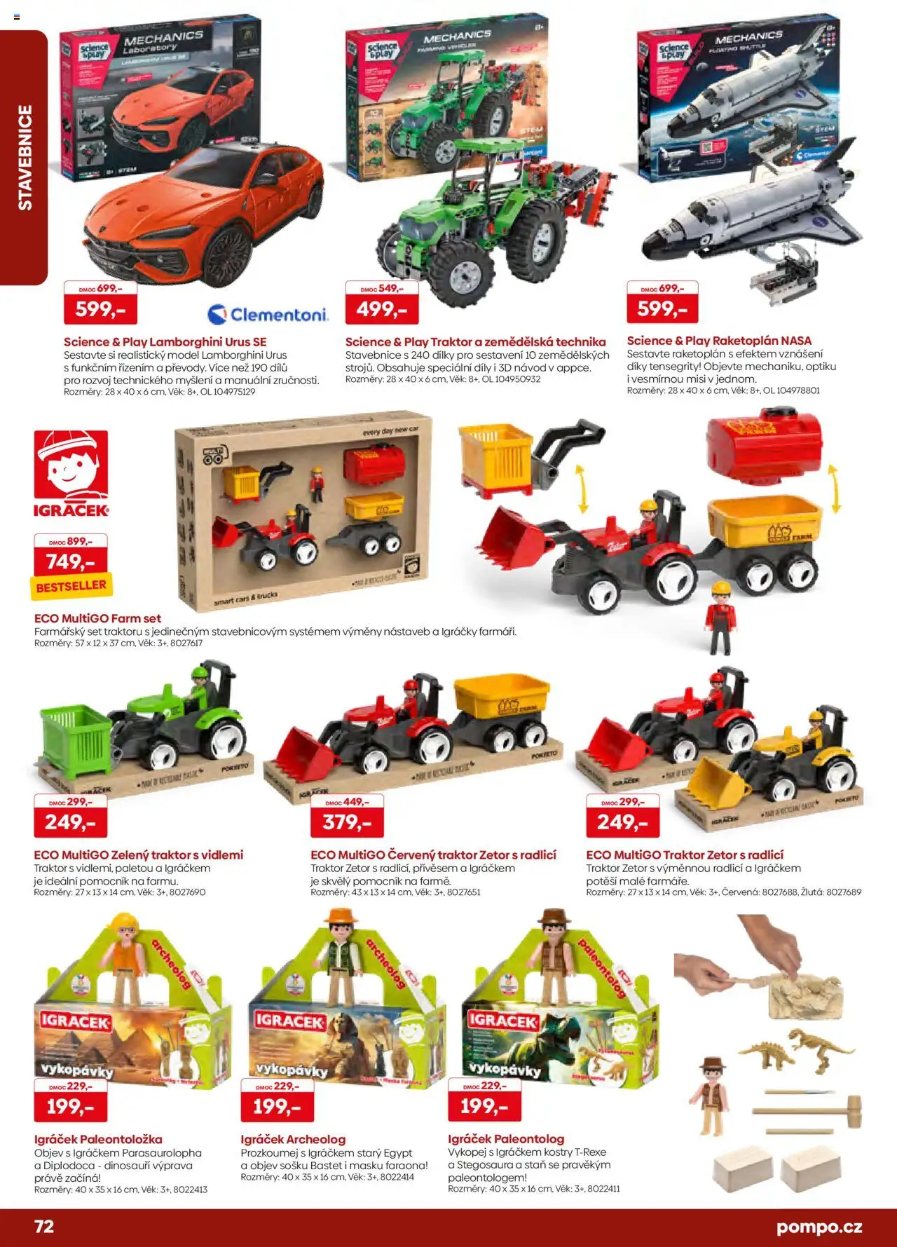 POMPO katalog Vánoce 2025 od 16.10.2025 | Strana: 72 | Produkty: Stavebnice, Dinosauři, Stan