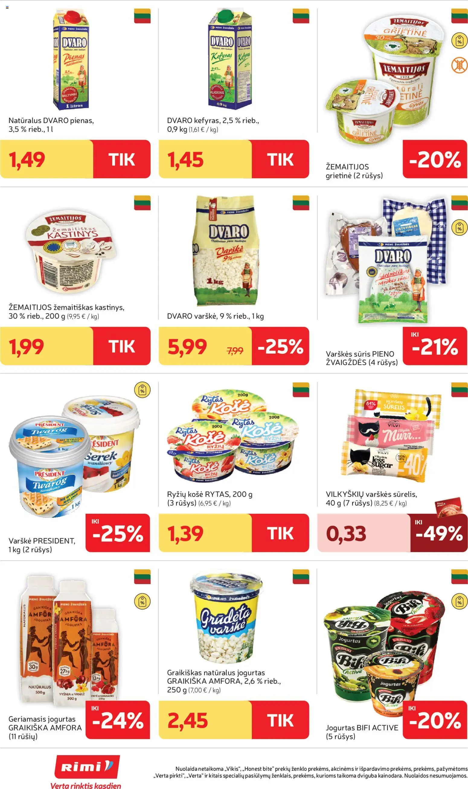 Rimi akcijos nuo 11.11.2025 | Puslapis: 22 | Prekių: Varškės sūris, Sūris, Varškė, Grietinė