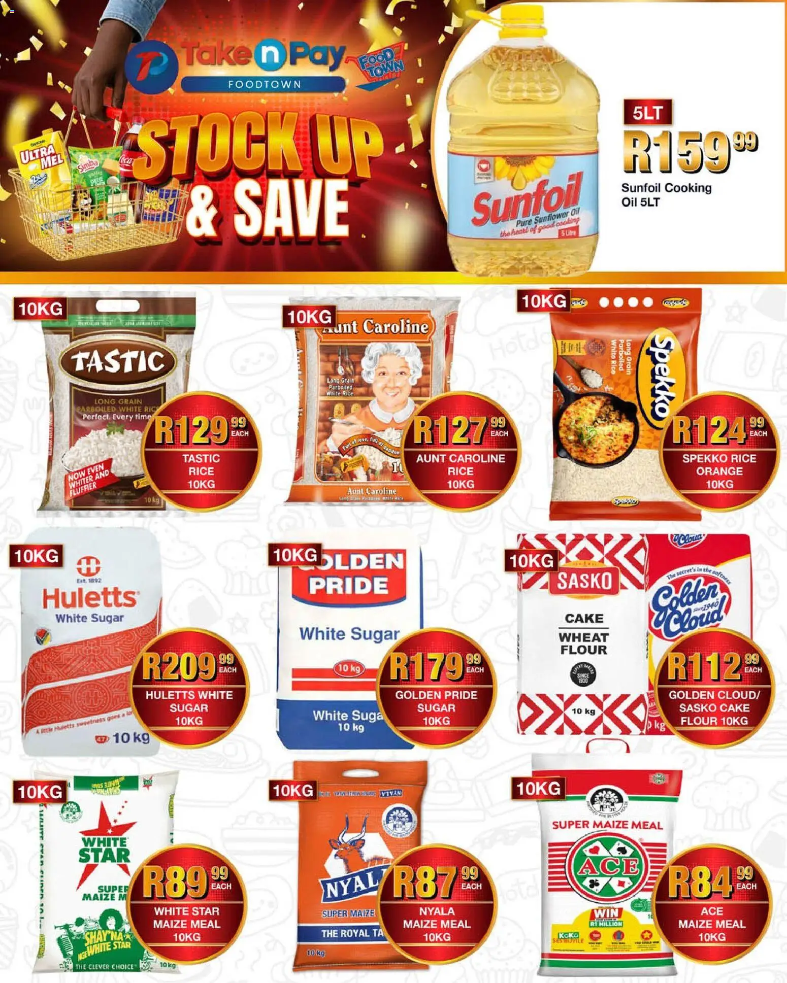 New Take n Pay catalogue – valid from 27.04.2026 | Page: 25 | Products: Flour, Maize meal, Stock, Sugar