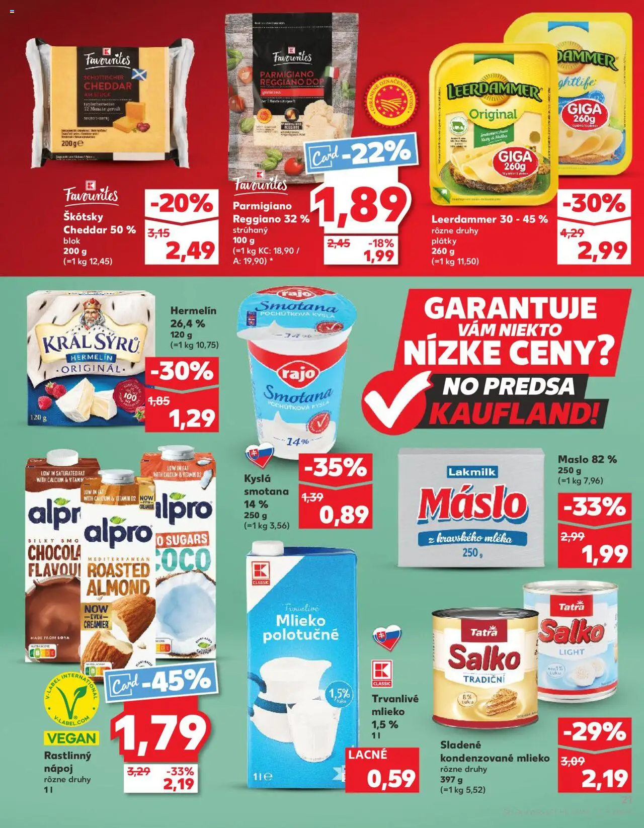 Nové Kaufland akcie – leták je platný od 04.09.2025 | Strana: 21 | Produkty: Mlieko, Smotana, Salko, Alpro