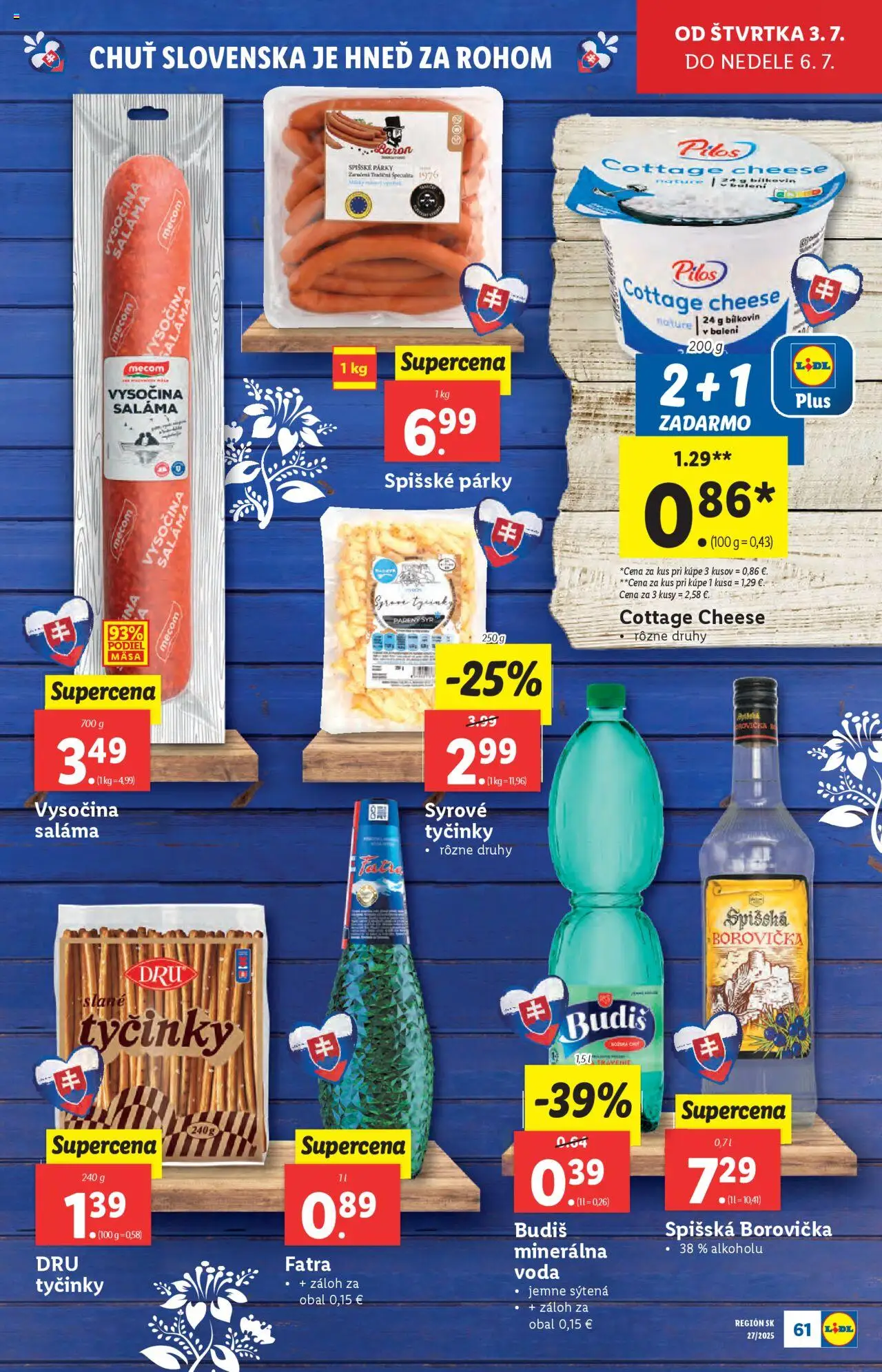 Lidl leták │ platný od 30.06.2025 | Strana: 77 | Produkty: Syr, Borovička, Fatra, Párky