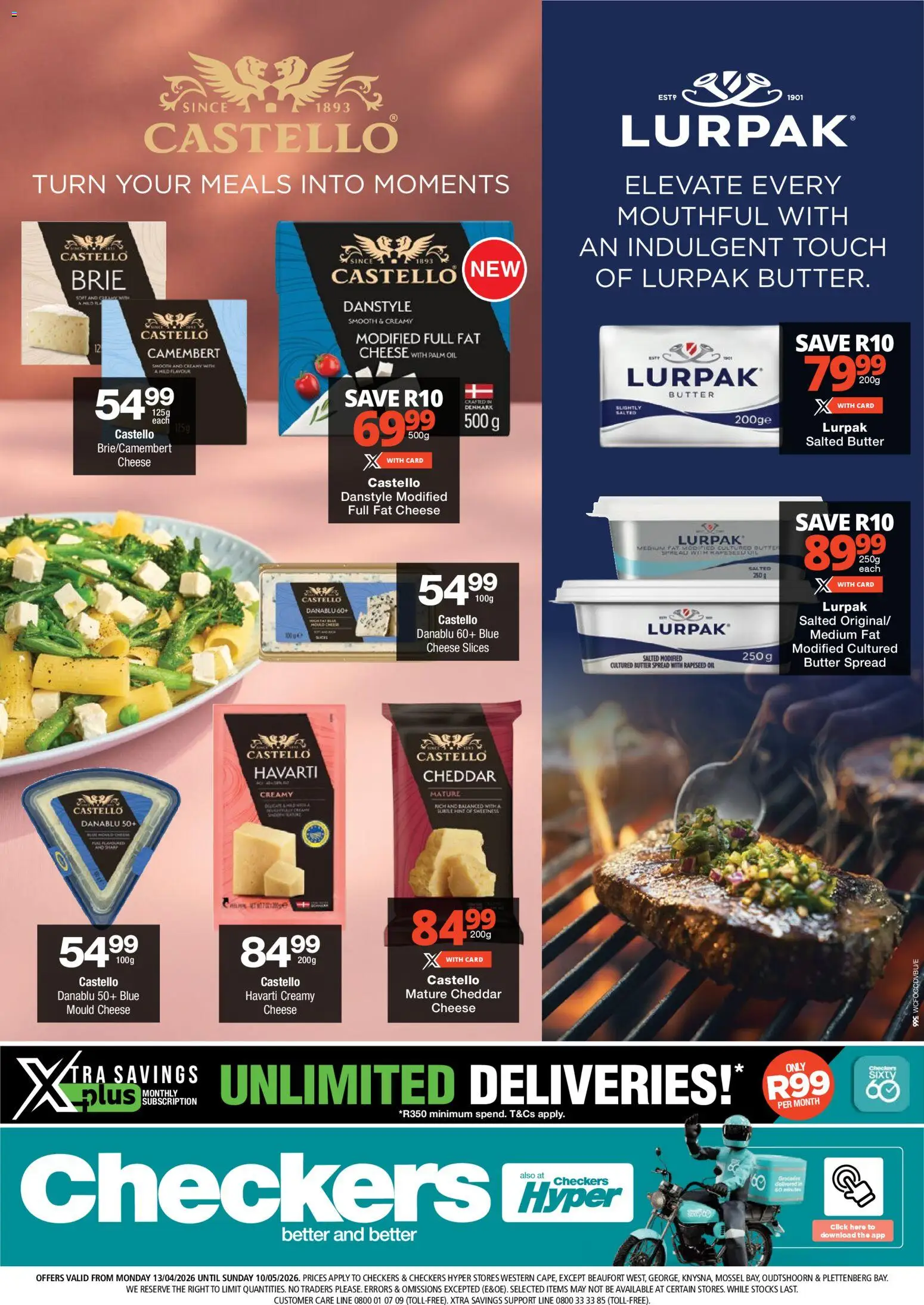 New Checkers catalogue – valid from 13.04.2026 | Page: 1 | Products: Butter, Cheese, Oil