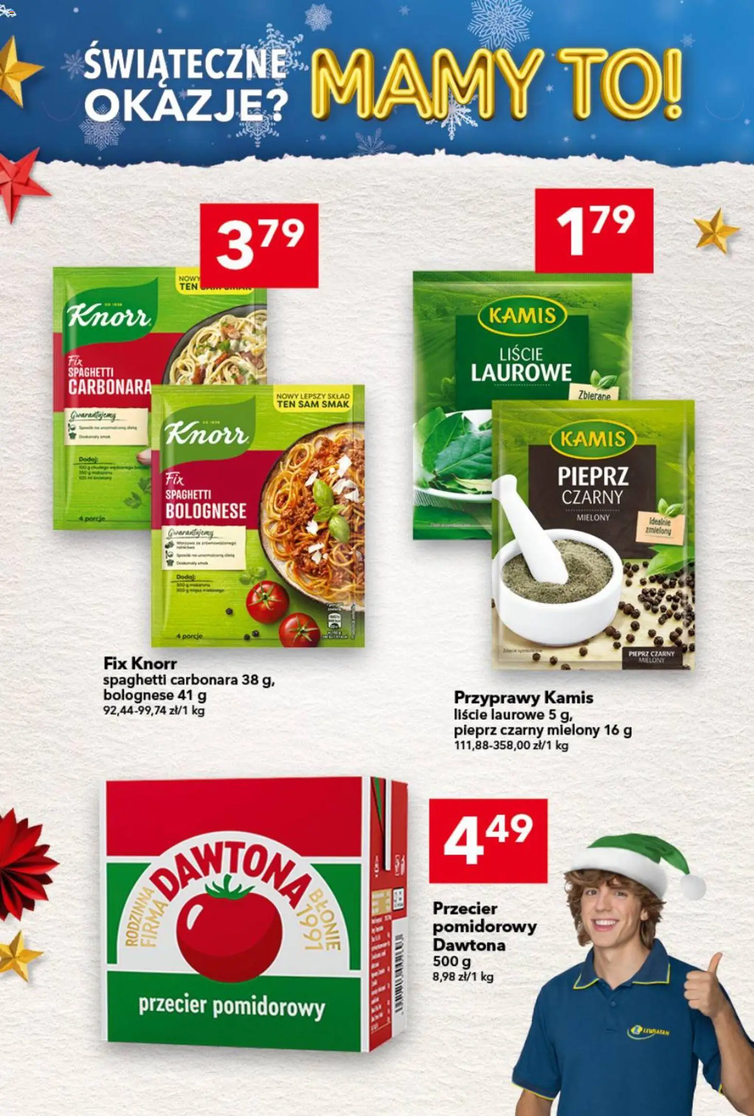 Lewiatan gazetka od 17.12.2025 | Strona: 11 | Produkty: Carbonara, Przecier pomidorowy, Przyprawy, Pieprz