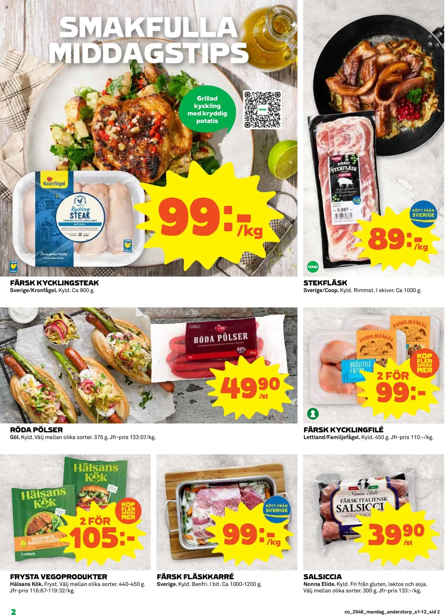 Coop reklamblad aktuell från 10.11.2025 | Sida: 2 | Produkter: Kycklingfile, Potatis