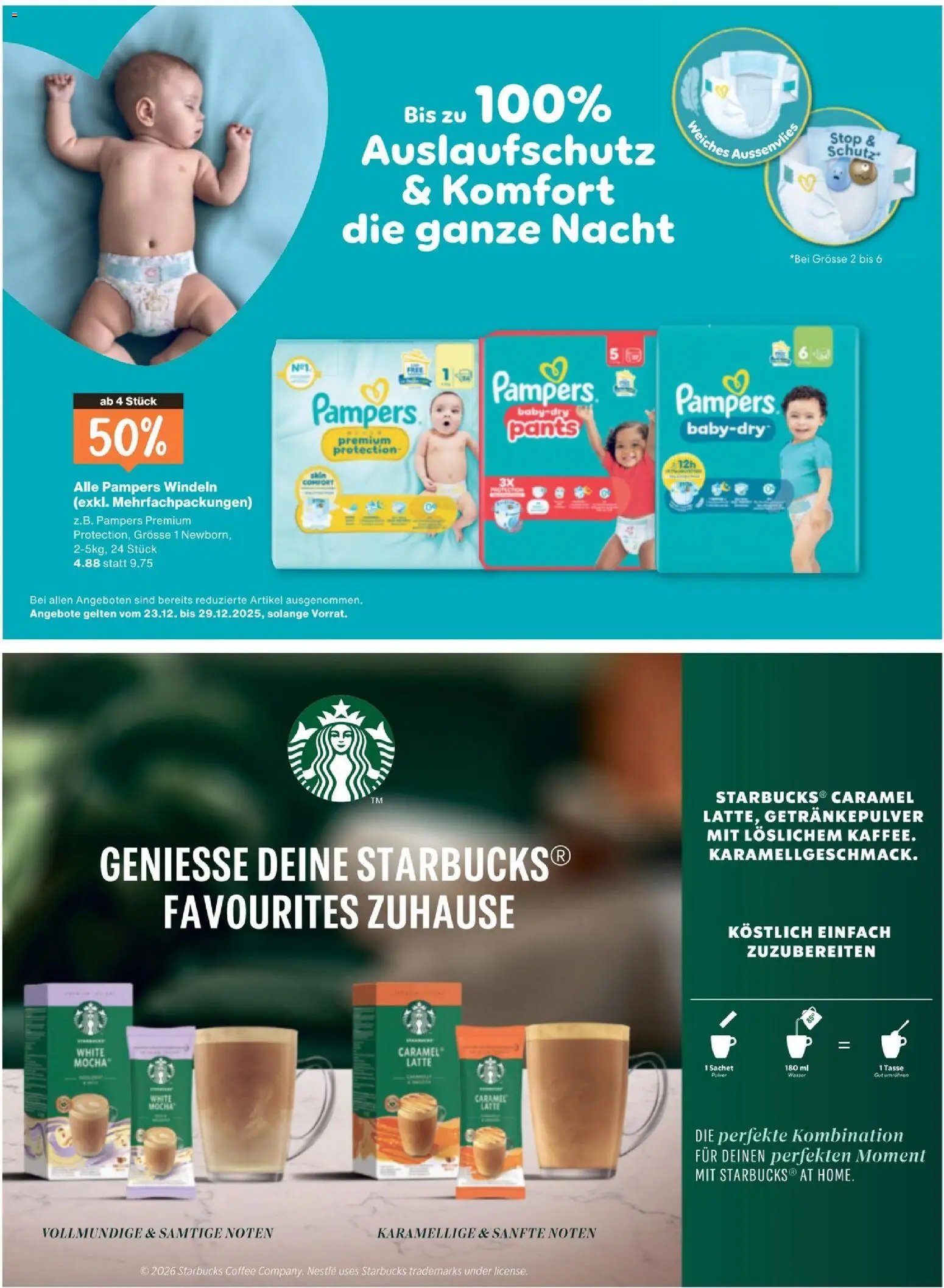 Migros Magazin – gültig ab 23.12.2025 | Seite: 6 | Produkte: Wasser, Pampers