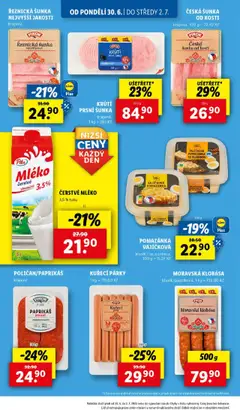 Lidl leták od 30.06.2025 | Strana: 26 | Produkty: Krůtí šunka, Šunka od kosti, Klobása, Pomazánka