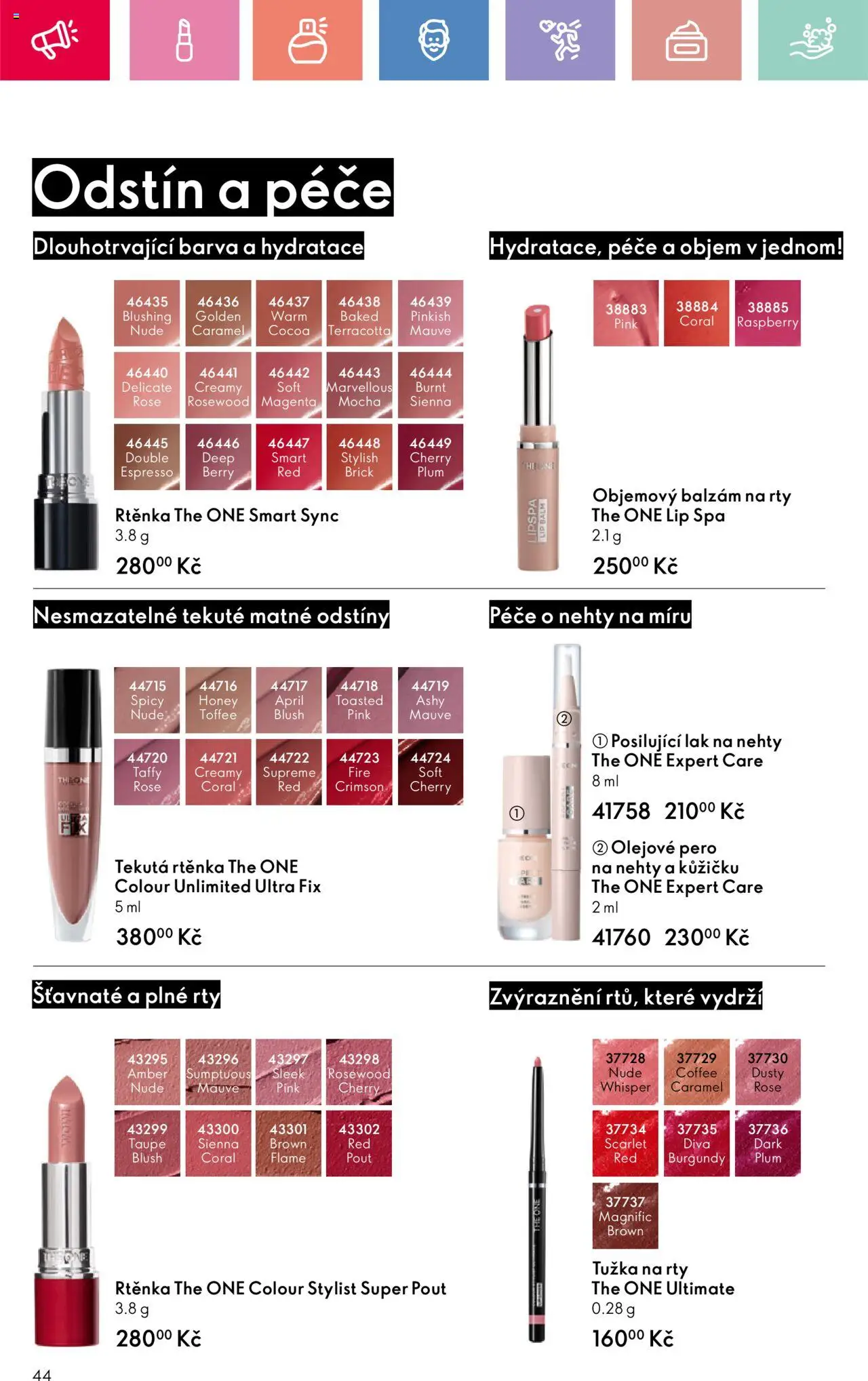 Oriflame katalog č.10/2025 od 06.07.2025 | Strana: 44 | Produkty: Pero, Balzám na rty, Tužka, Lak na nehty