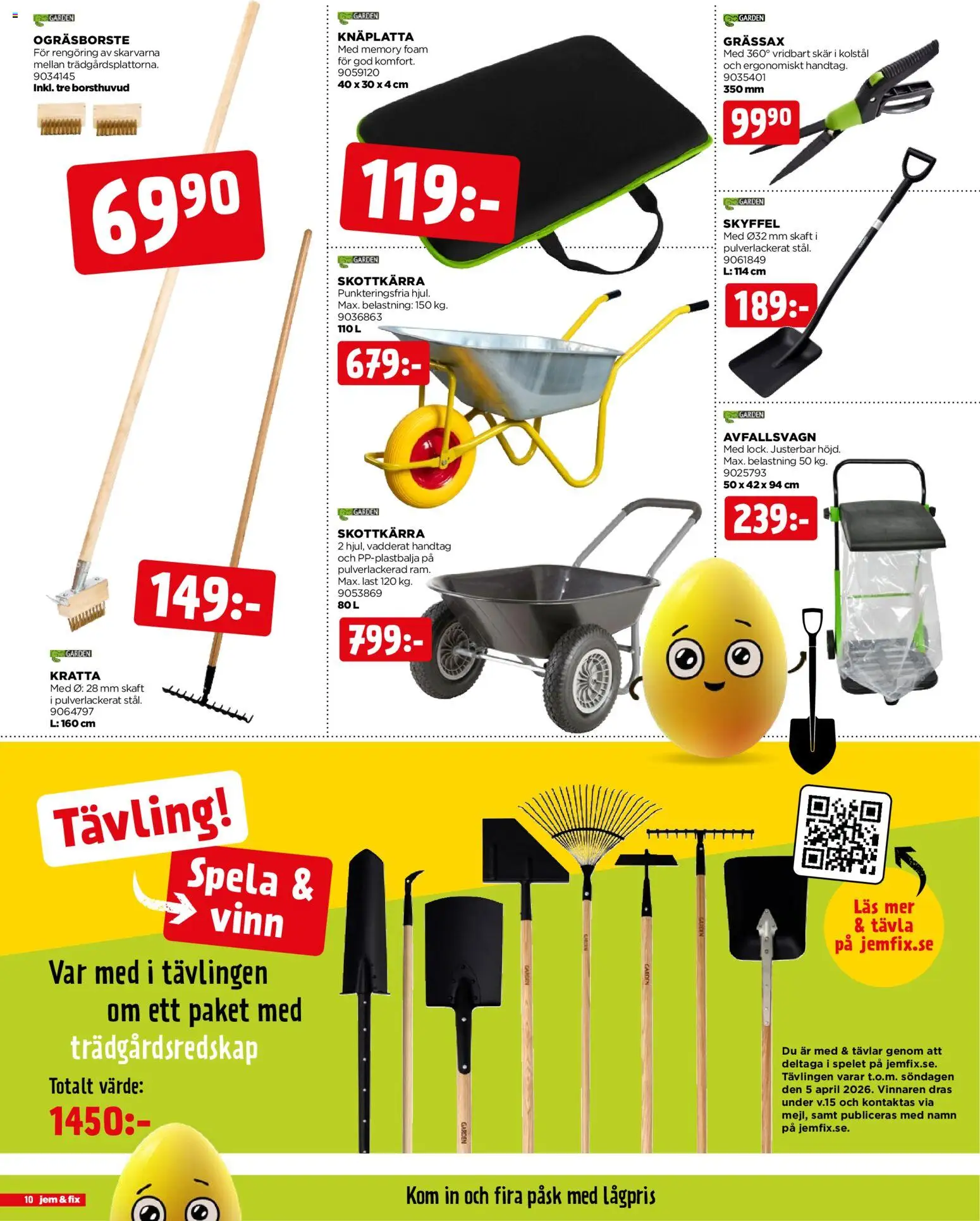 Jem & Fix reklamblad aktuell från 30.03.2026 | Sida: 10 | Produkter: Skottkärra, Grässax