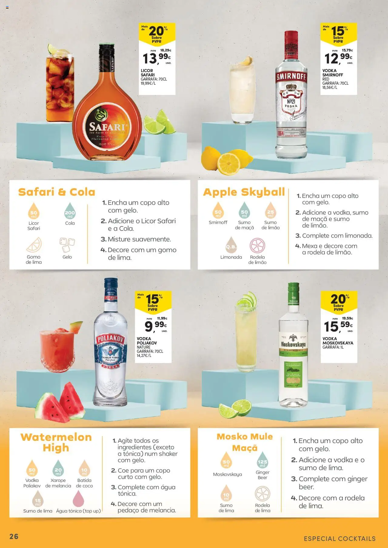Continente - Açores: Como é bom saborear o verão │ válido de 07.08.2025 | Página: 26 | Produtos: Top, Melancia, Cocktails, Vodka
