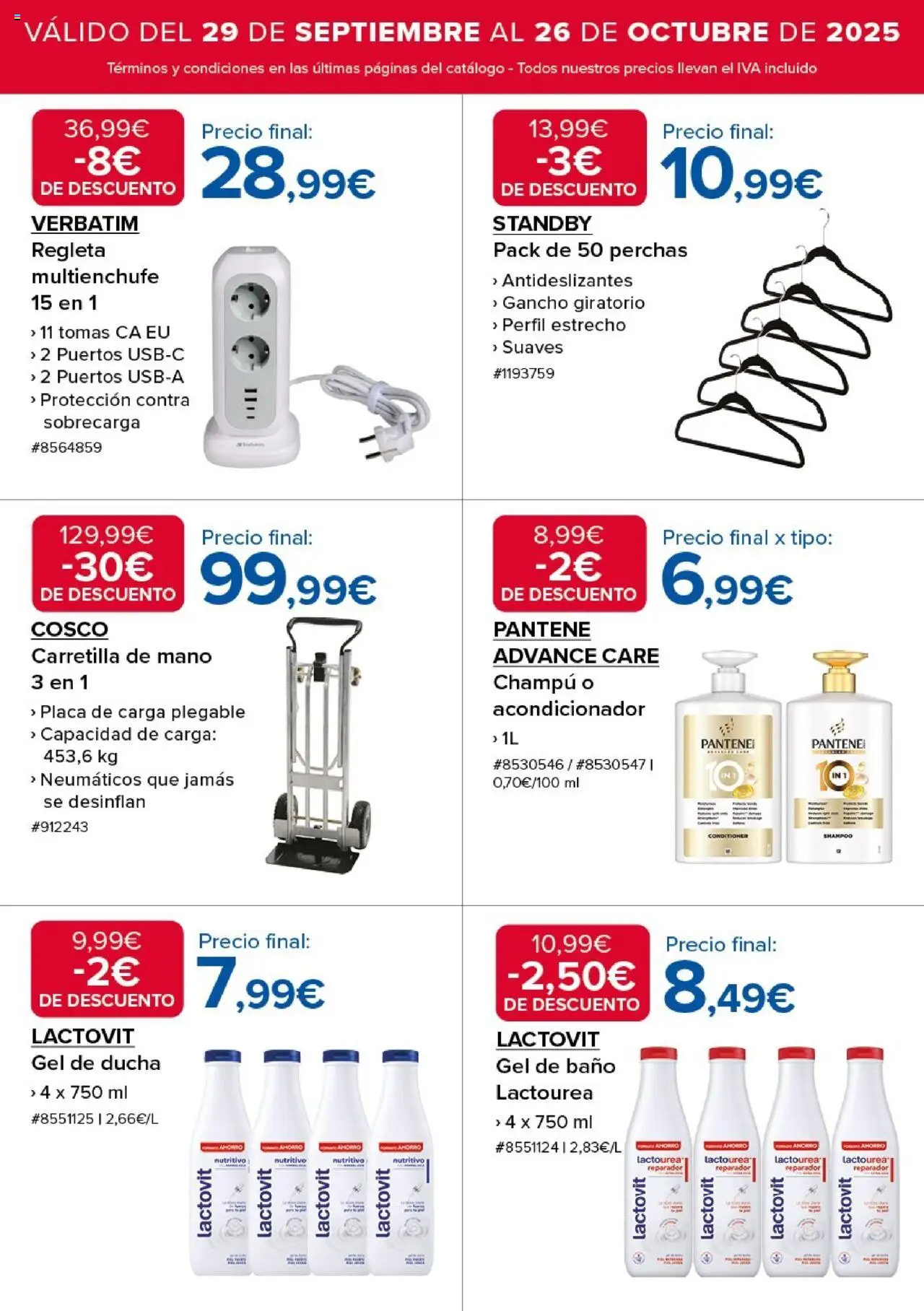 Costco catálogo │ válido desde el 29.09.2025 | Página: 6 | Productos: Acondicionador, Gel de ducha, Baño, Ducha