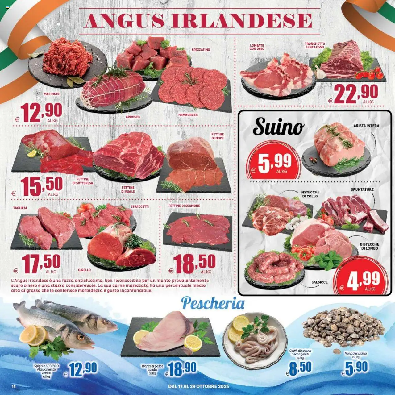 Volantino Elite Supermercati del 17.10.2025 | Pagina: 18 | Prodotti: Pesce, Vongole, Girello, Totano