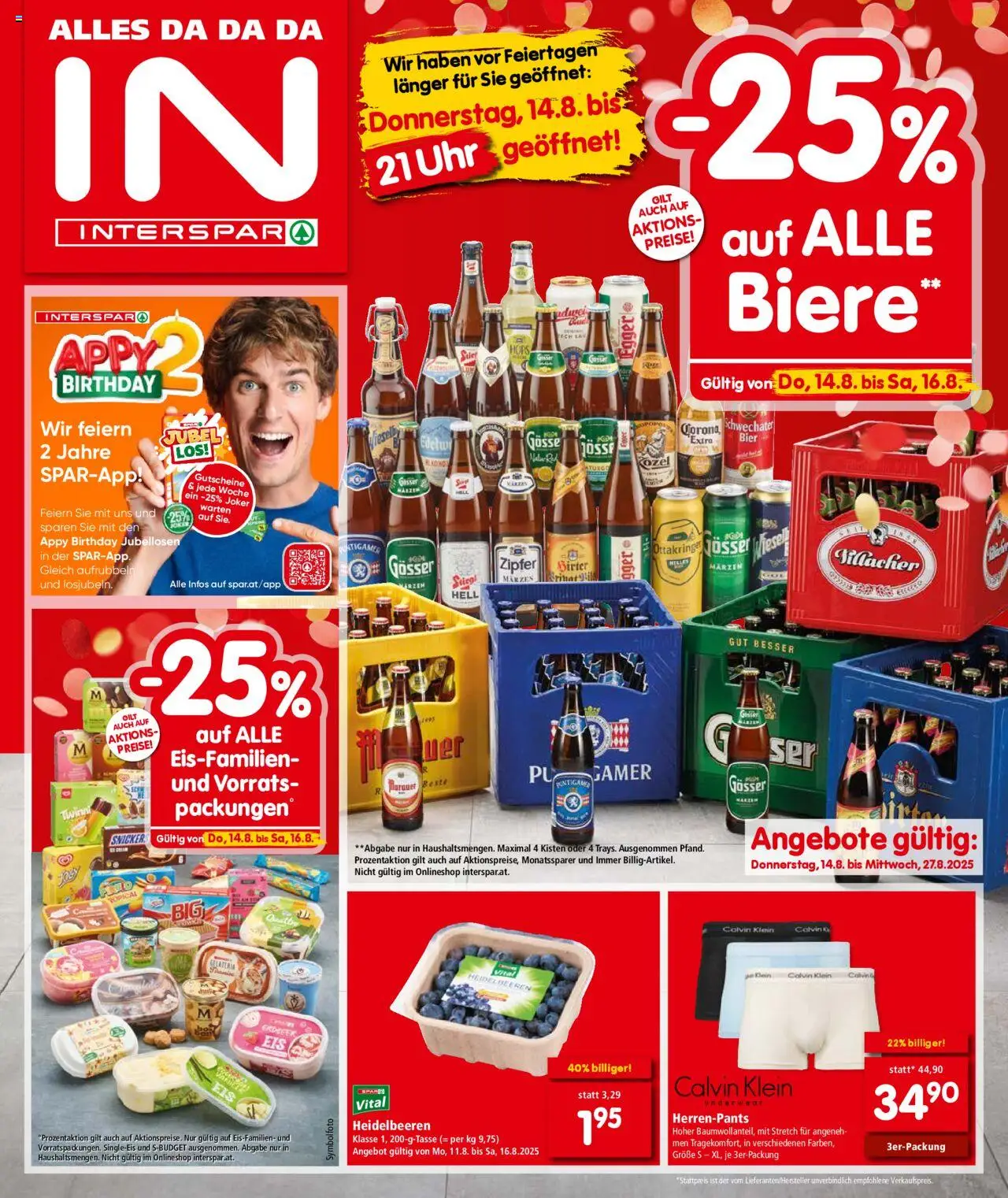 Interspar Flugblatt - Kärnten gültig ab 14.08.2025 | Seite: 1 | Produkte: Uhr, Bier