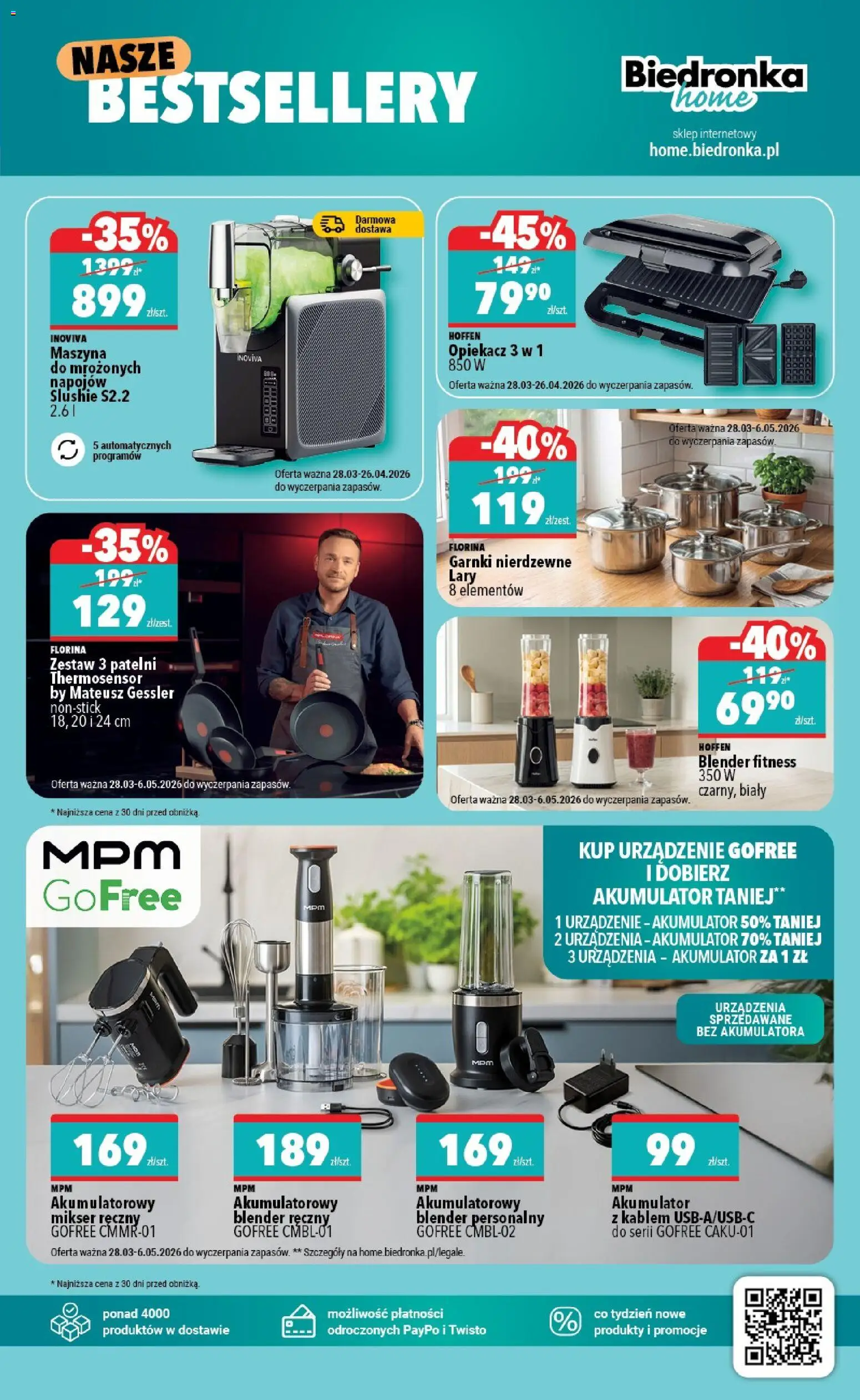 Biedronka gazetka - Home od 28.03.2026 | Strona: 5 | Produkty: Mikser, Opiekacz, Blender, Garnki