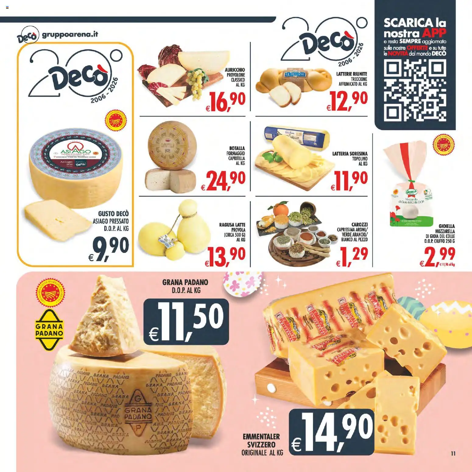 Volantino Decò del 27.03.2026 | Pagina: 12 | Prodotti: Mozzarella, Formaggio, Grana Padano, Provola