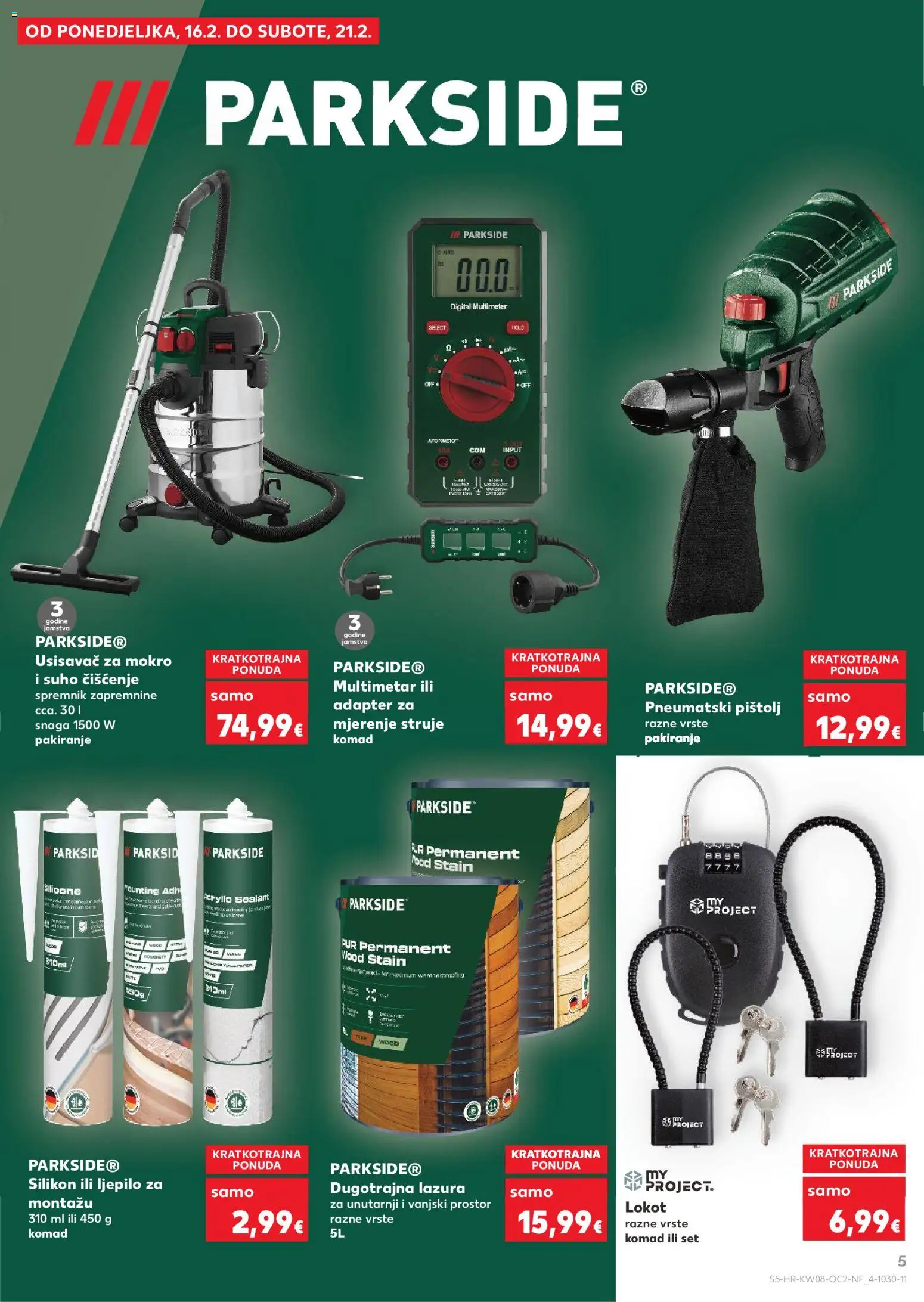 Kaufland katalog | vrijedi od 18.02.2026 | Stranica: 5 | Proizvodi: Usisavač, Adapter, Ljepilo, Parkside