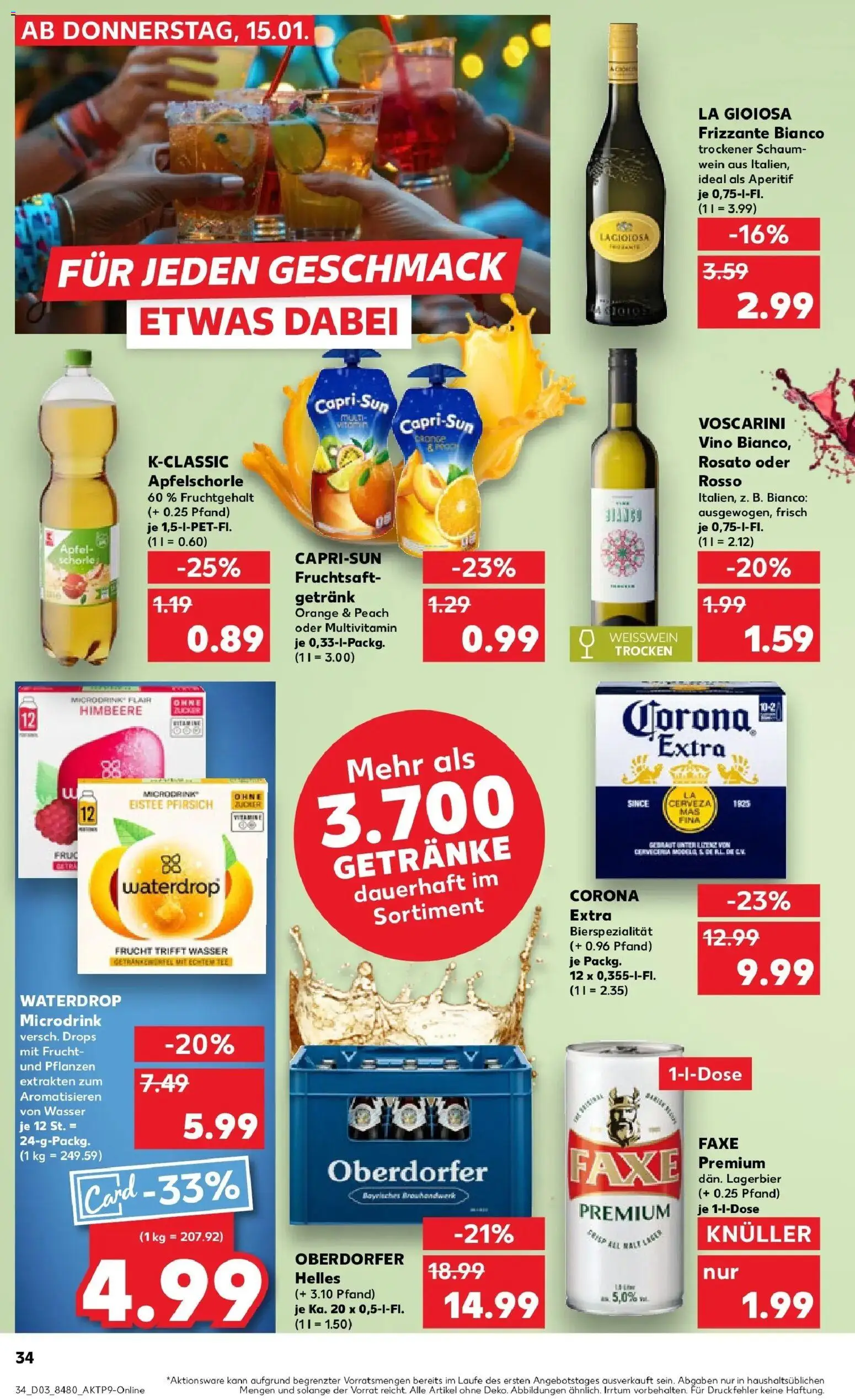 Kaufland prospekt Königsbrunn	 – gültig ab 15.01.2026 | Seite: 34 | Produkte: Weißwein, Äpfel, Pfirsich, Tee