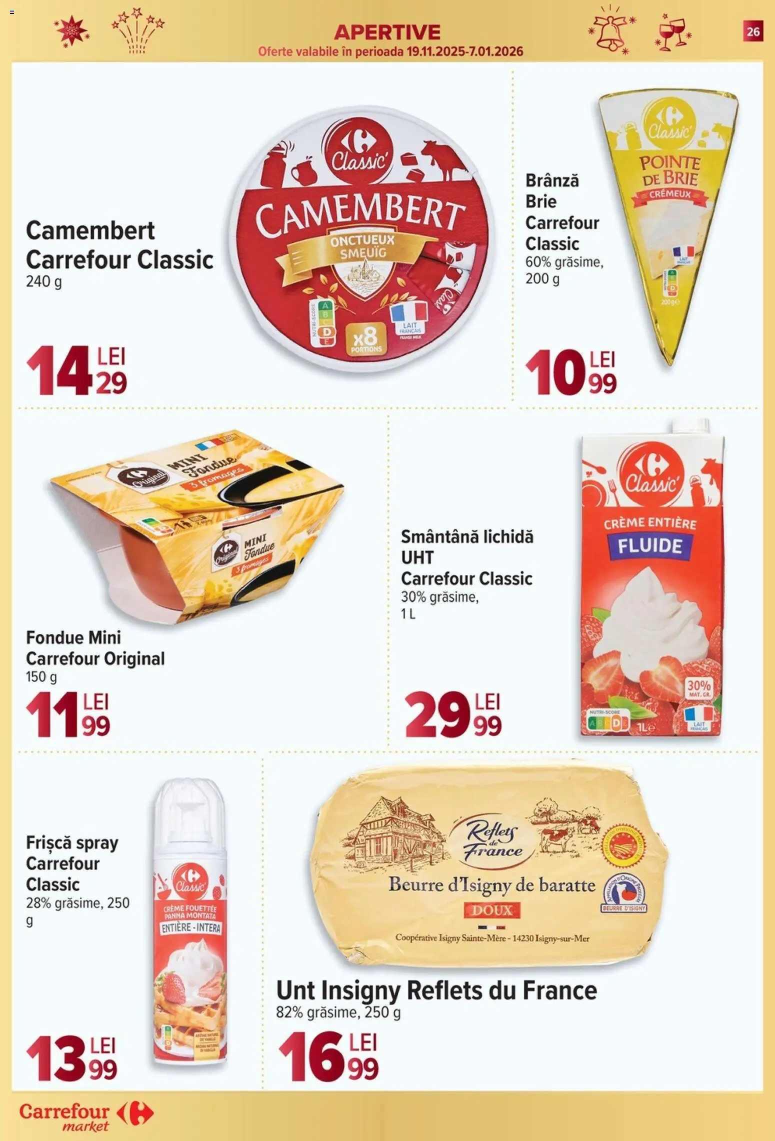 Noul catalog Carrefour – valabil de la 27.12.2025 | Pagină: 26 | Produse: Unt, Brânză, Frișcă, Smântână