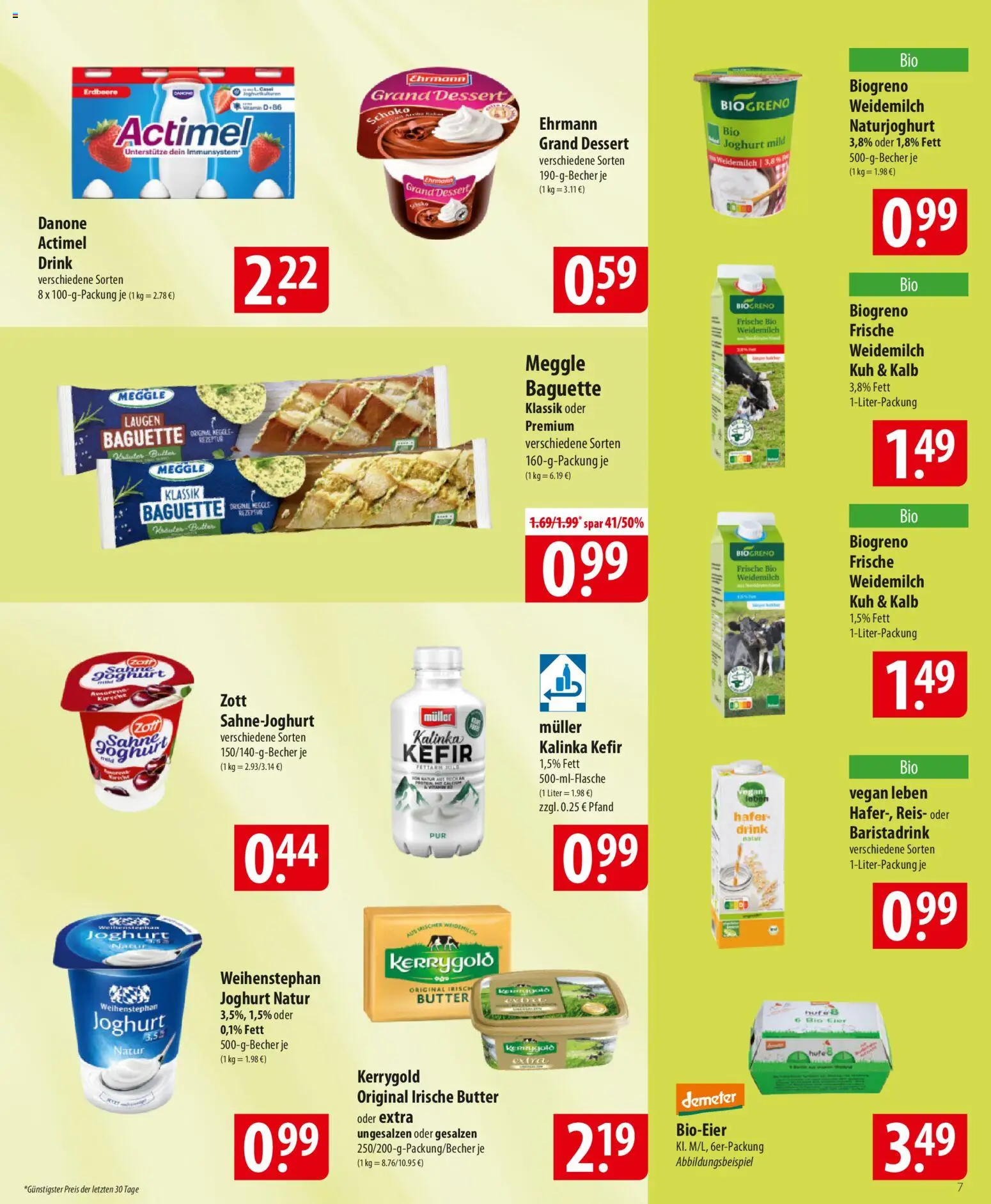 Famila Prospekt 	 – gültig ab 10.11.2025 | Seite: 7 | Produkte: Actimel, Butter, Baguette, Reis