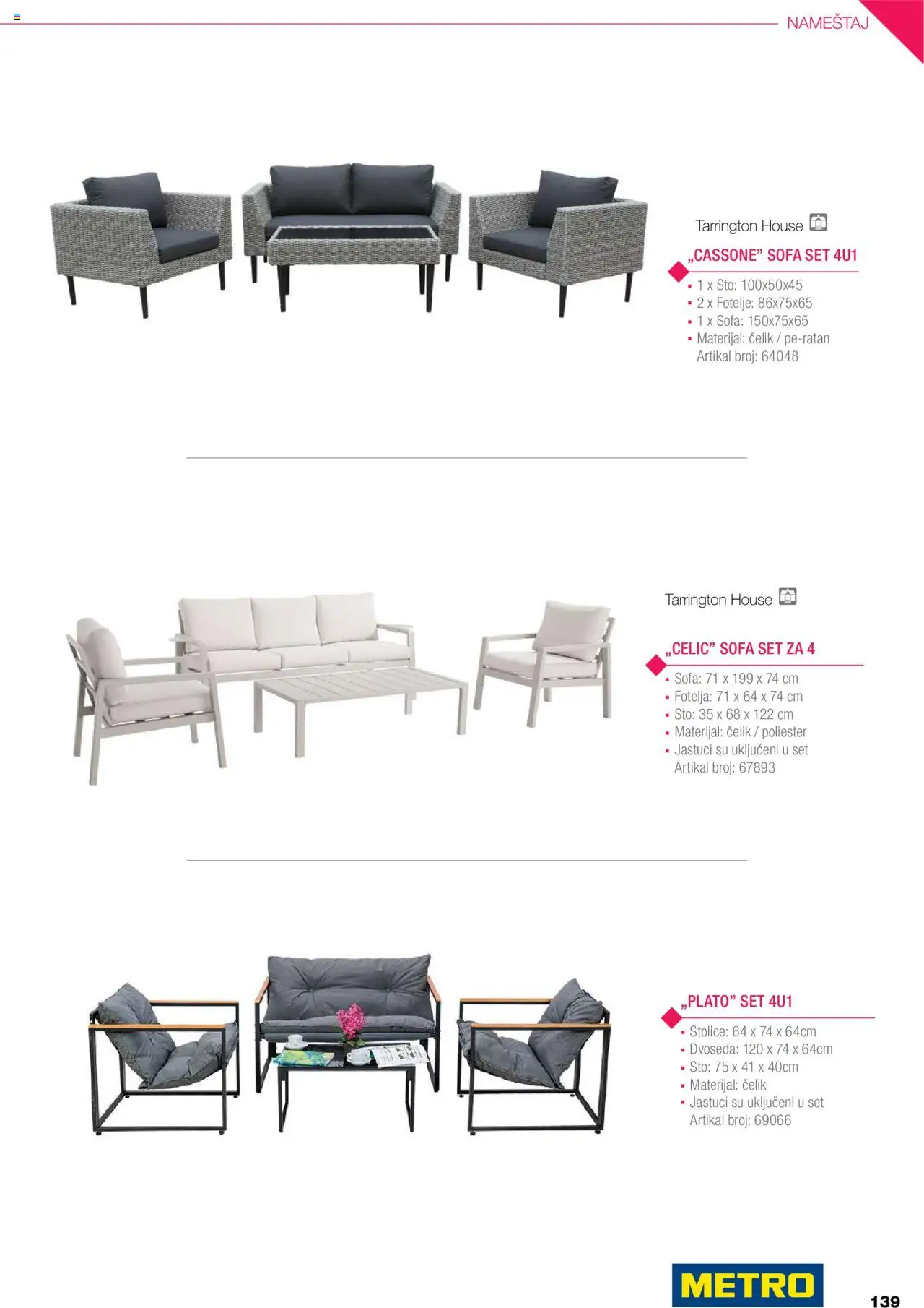 Metro katalog - važi od 05.05.2025 | Strana: 139 | Proizvode: Sofa, Fotelja, Sto