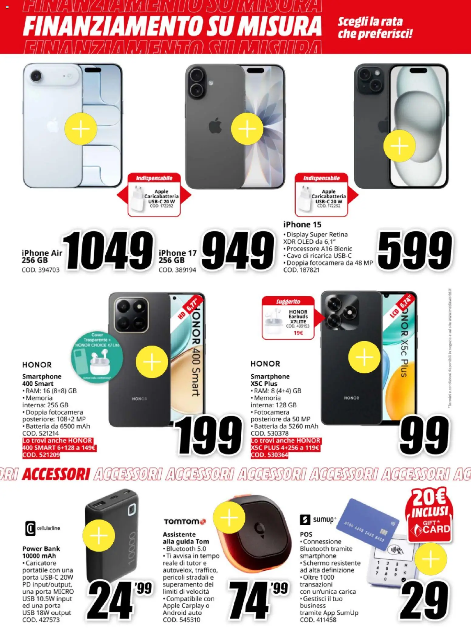 Volantino Media World del 09.01.2026 | Pagina: 6 | Prodotti: Schermo, Smartphone, Cavo, Batteria