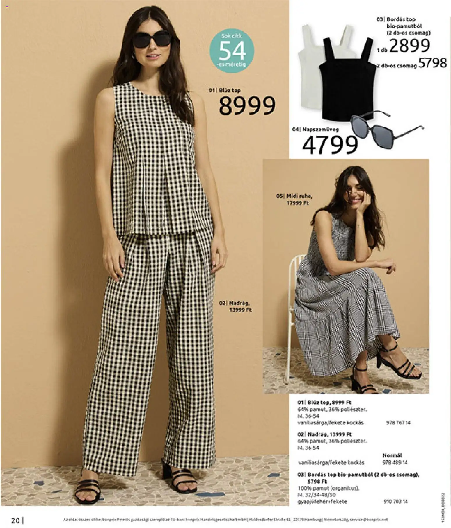 Bonprix akciós ujság - amely érvényes a következő dátumtól: 30.03.2026 | Oldal: 22 | Termékek: Napszemüveg, Blúz