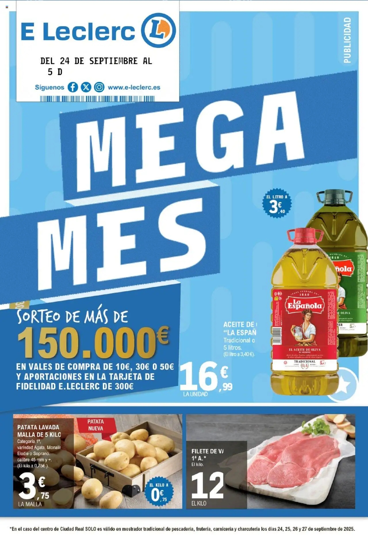 E.Leclerc folleto │ válido desde el 24.09.2025 | Página: 1 | Productos: Aceite, Aceite de oliva, Filete