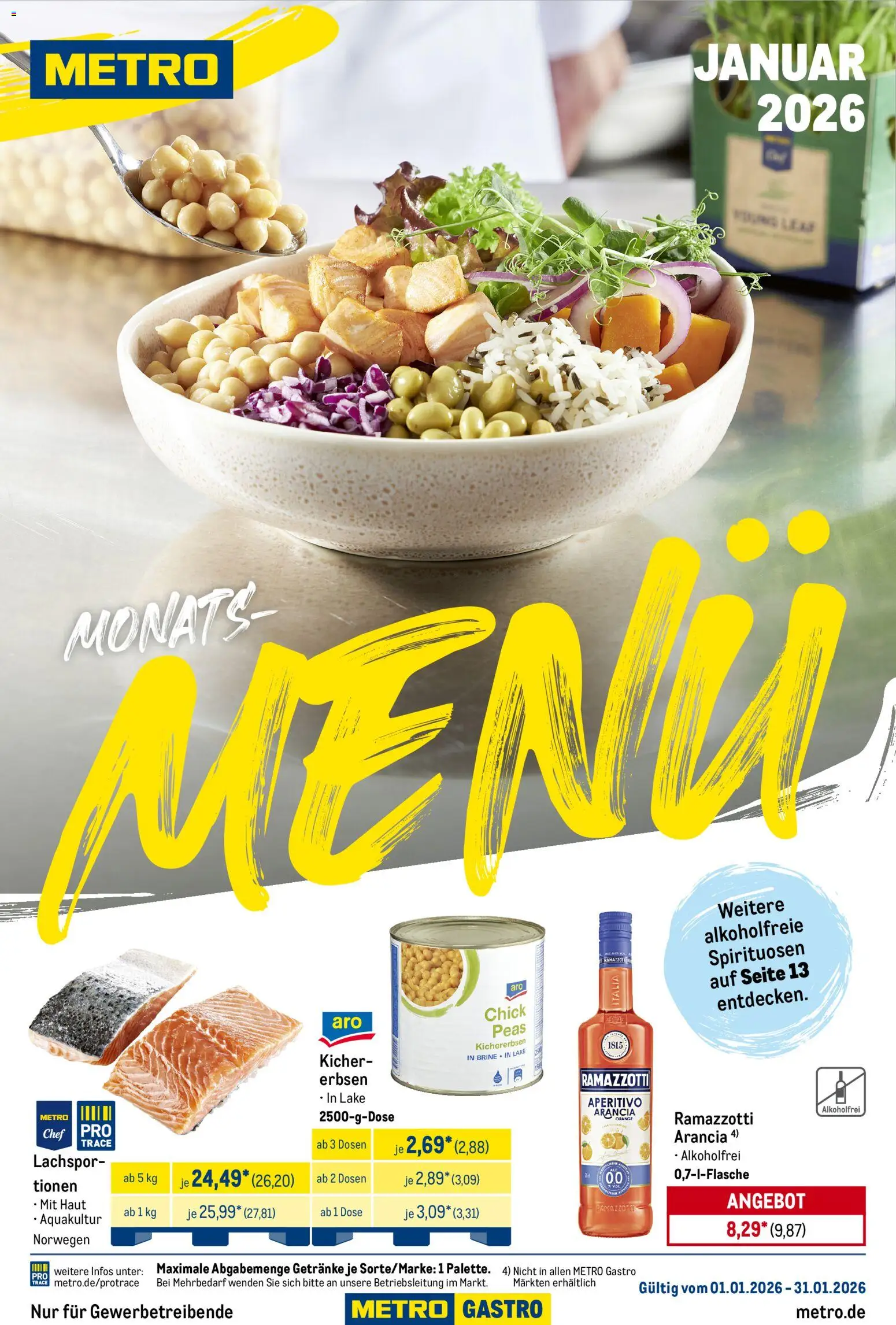 Metro  Monats-Menü – gültig ab 01.01.2026 | Seite: 1