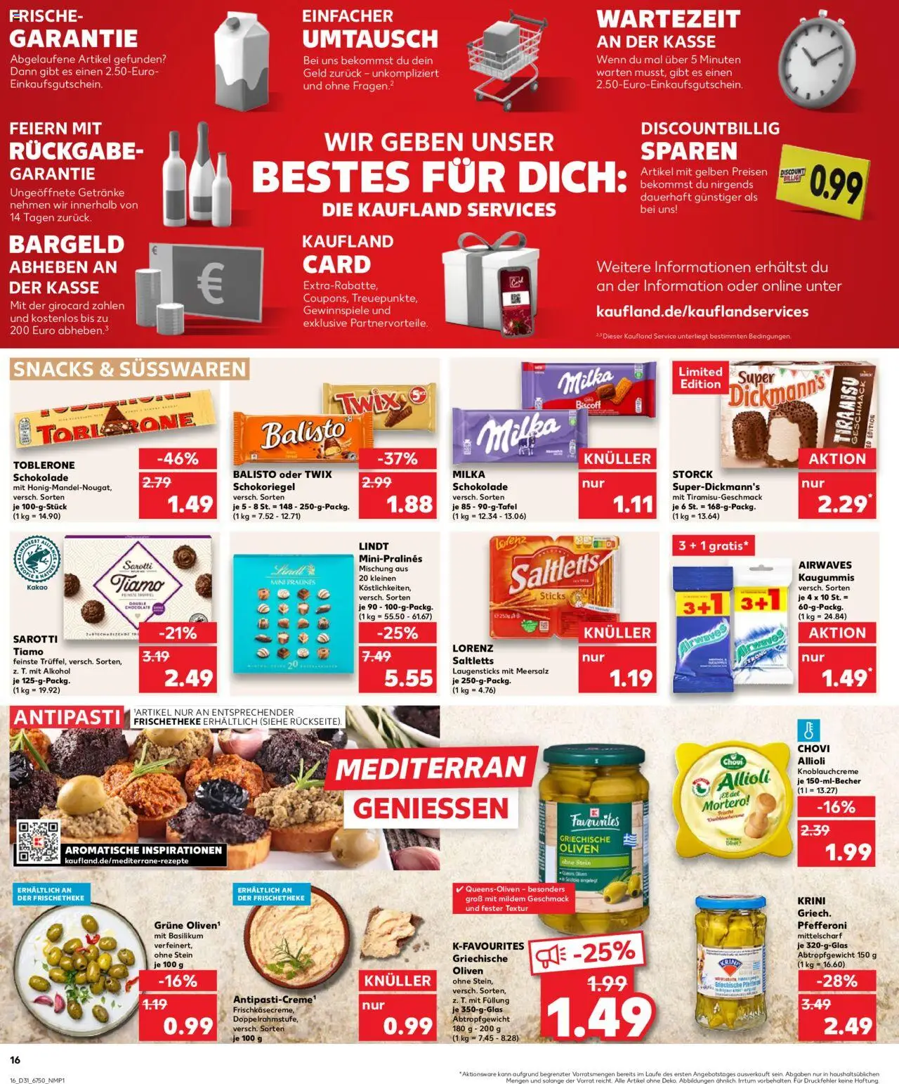 Kaufland Prospekt 	 - gültig ab dem 31.07.2025 | Seite: 16 | Produkte: Schokolade, Milka schokolade, Twix, Lindt