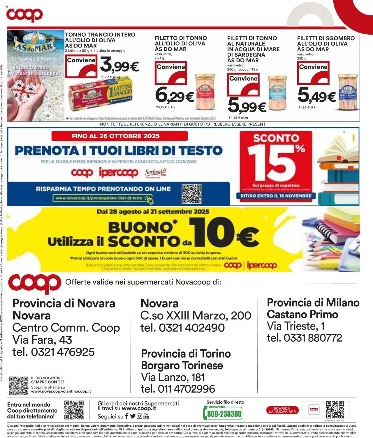 Volantino COOP del 21.08.2025 | Pagina: 12 | Prodotti: Tè, Acqua, Data, Sgombro