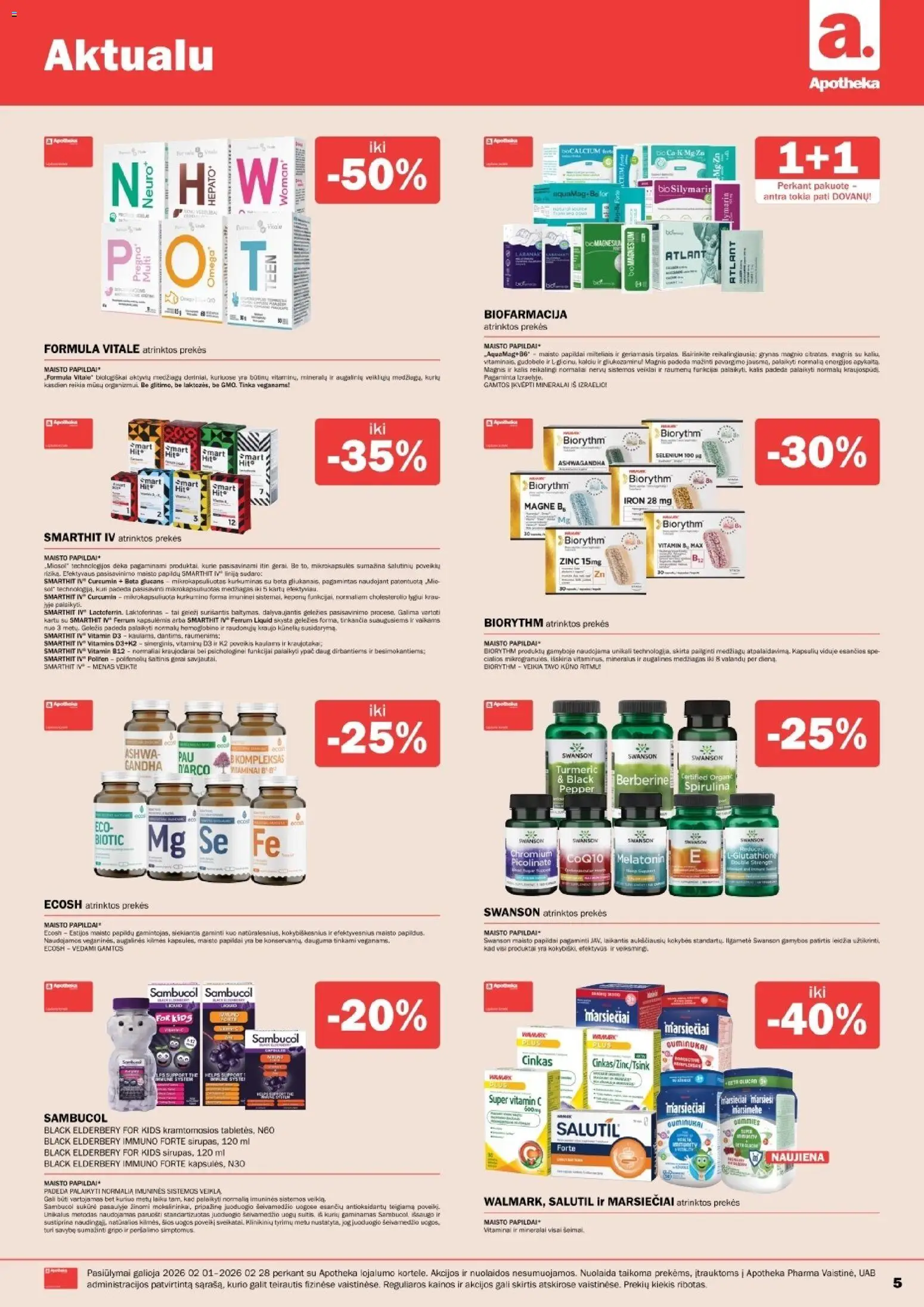 Apotheka akcijos nuo 01.02.2026 | Puslapis: 5 | Prekių: Guminukai