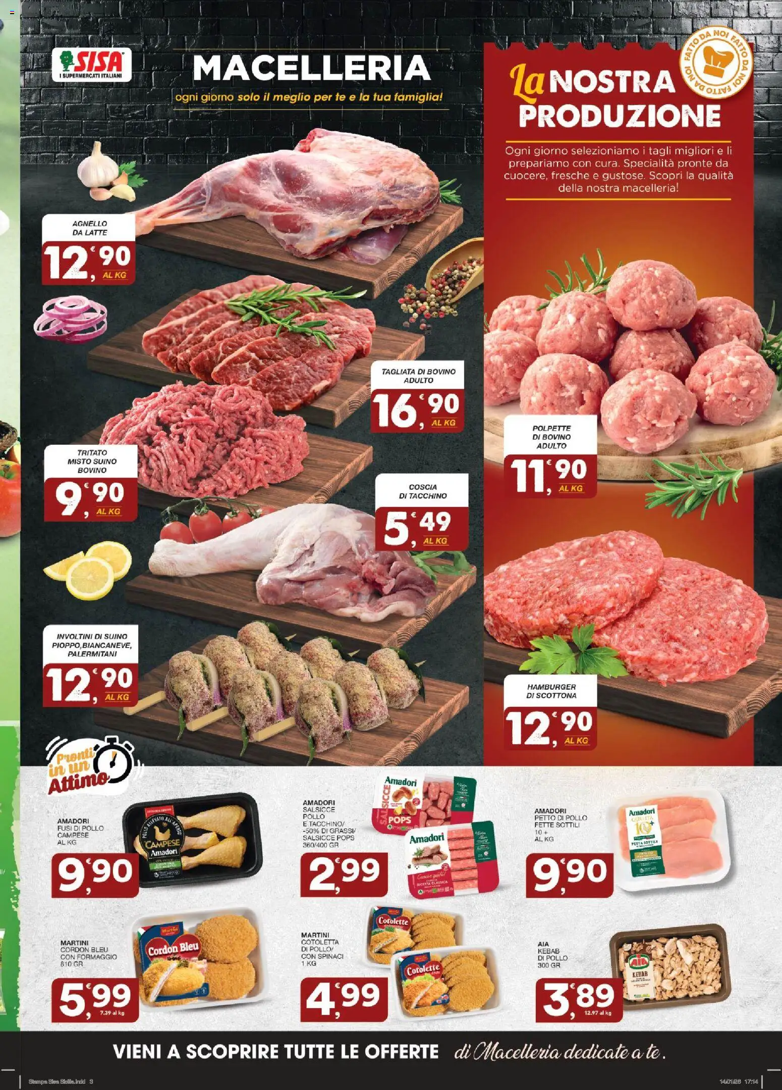 Volantino SISA del 29.01.2026 | Pagina: 3 | Prodotti: Pollo, Tè, Tacchino, Formaggio