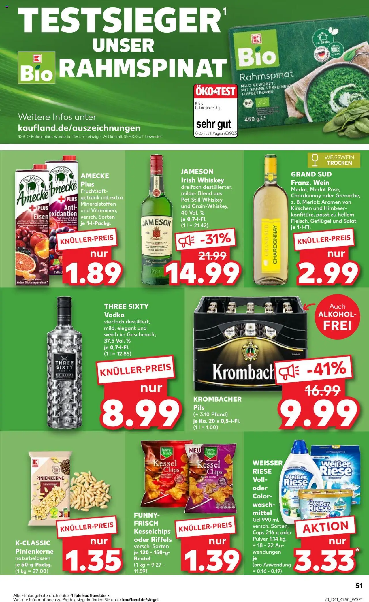 Kaufland prospekt Stuttgart	 – gültig ab 09.10.2025 | Seite: 51 | Produkte: Weißwein, Weißwein trocken, Wein, Whiskey