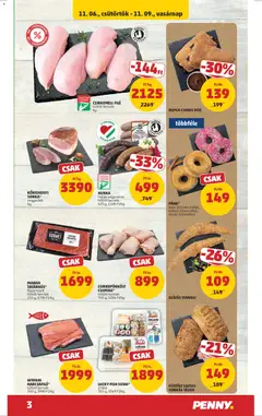 PENNY Akciós újság - amely érvényes a következő dátumtól: 06.11.2025 | Oldal: 3 | Termékek: Táska, Margarin, Hurka, Eper