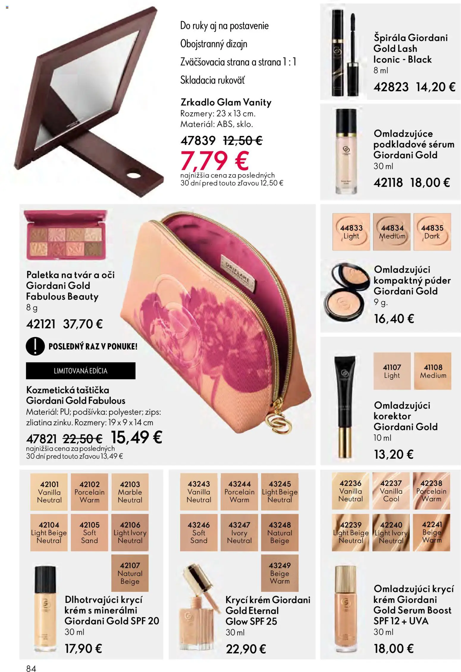 Nové Oriflame akcie – leták je platný od 12.11.2025 | Strana: 84 | Produkty: Zrkadlo, Korektor, Krém