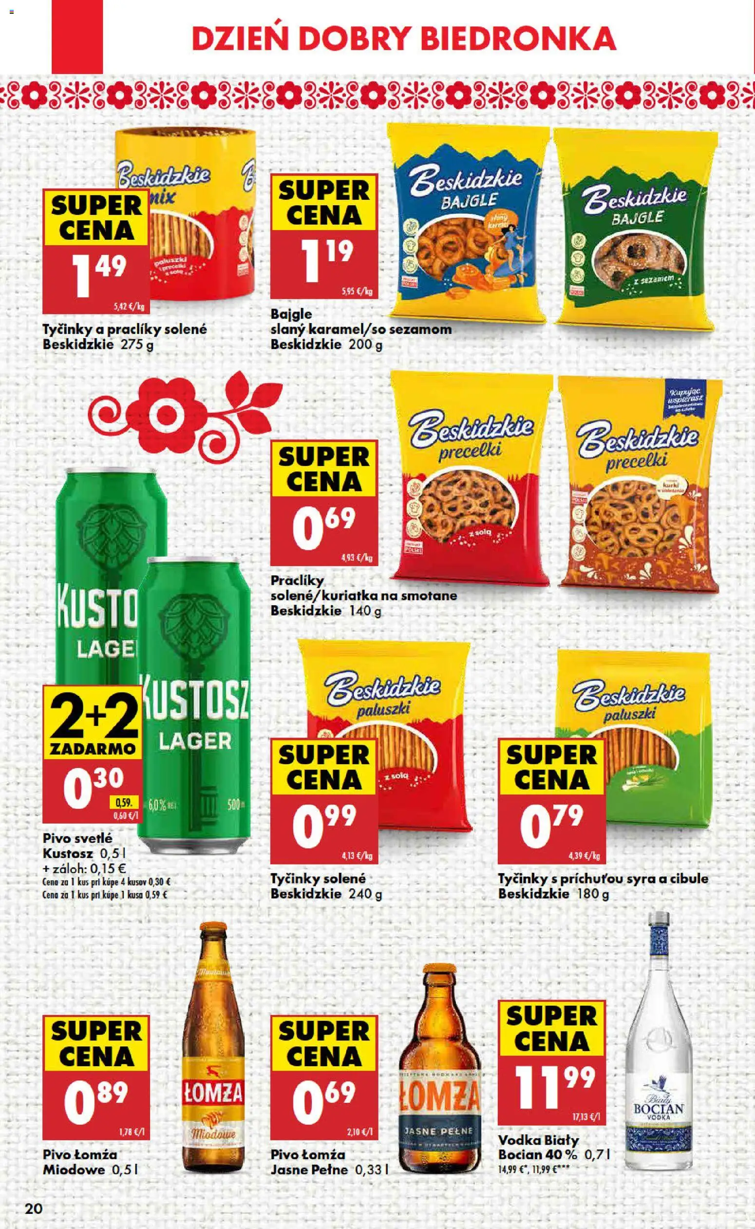 Nové Biedronka akcie – leták je platný od 12.02.2026 | Strana: 20 | Produkty: Pivo, Vodka
