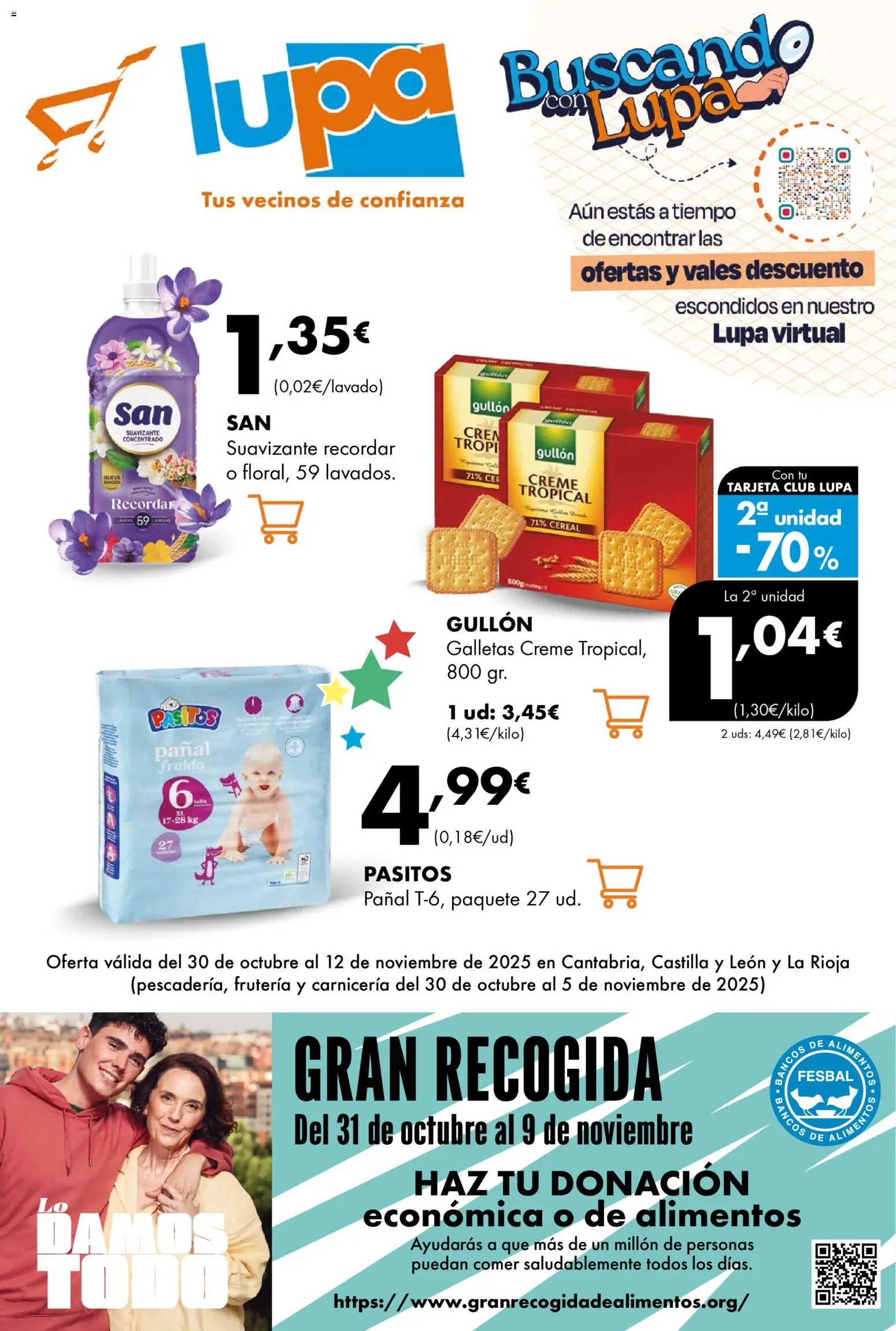 Lupa Supermercados folleto │ válido desde el 30.10.2025 | Página: 1 | Productos: Galletas, Suavizante, Κούβα