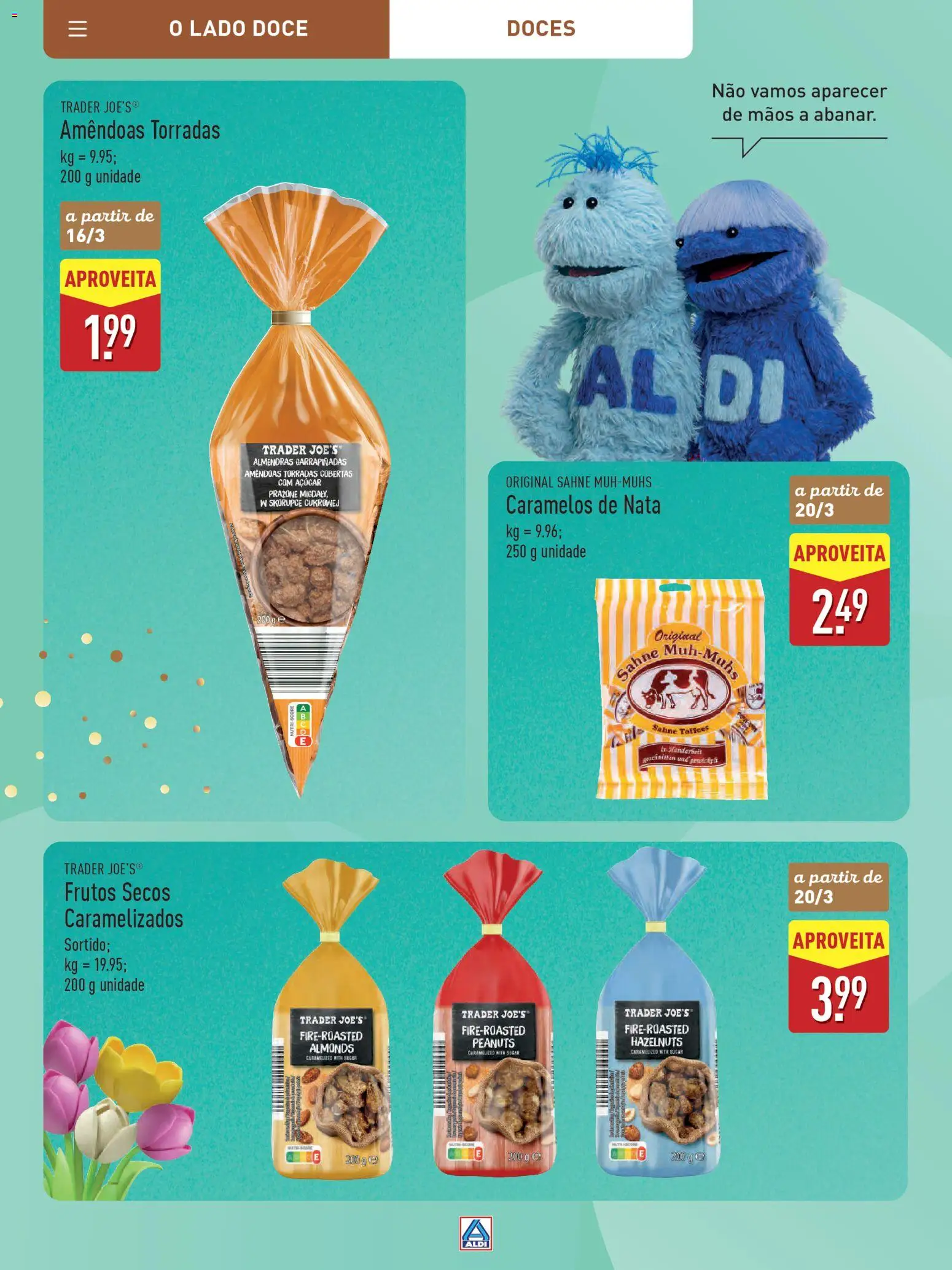 Aldi Especial Páscoa │ válido de 11.03.2026 | Página: 20 | Produtos: Amêndoas, Açúcar, Nata, Doces