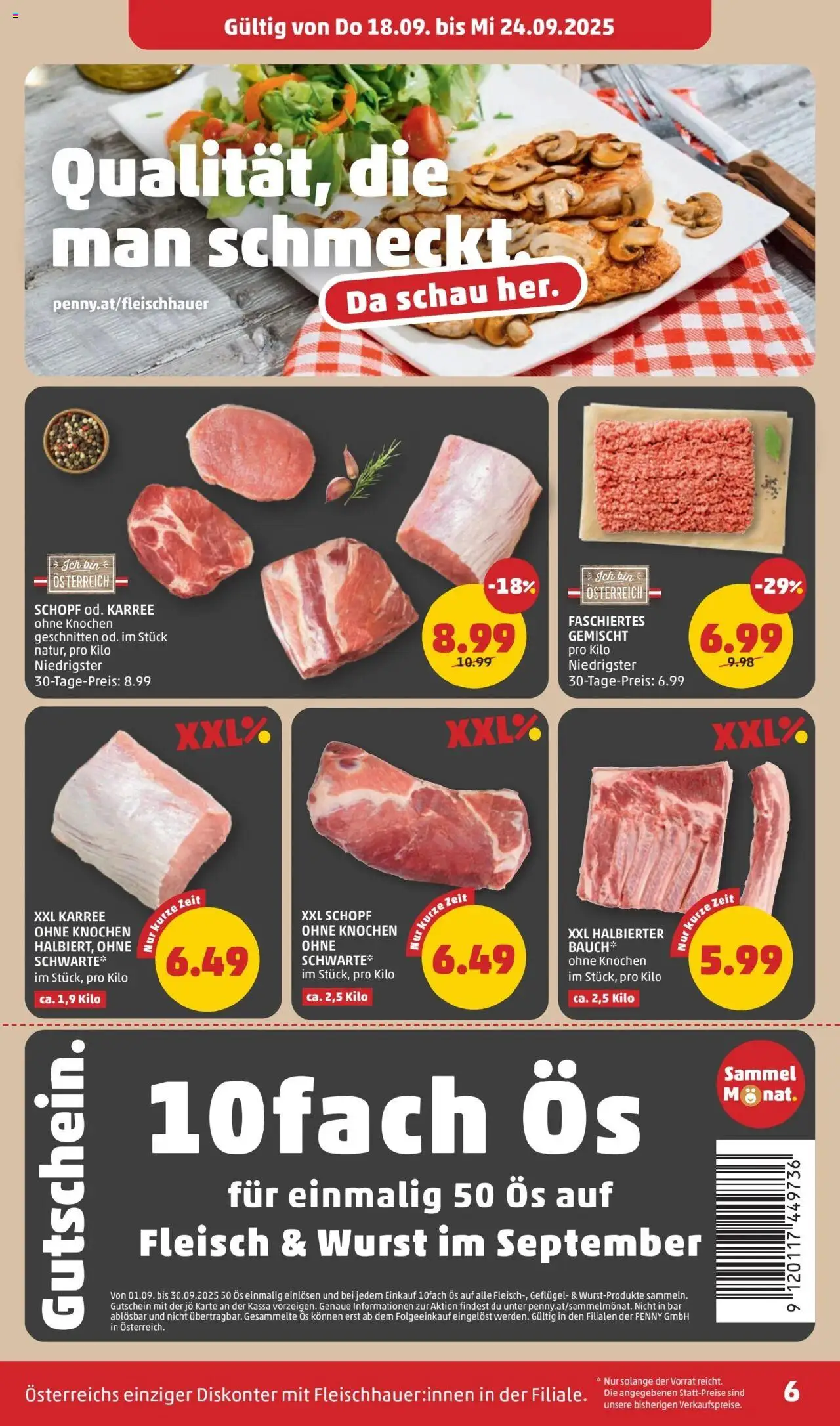 Penny Markt Flugblatt gültig ab 18.09.2025 | Seite: 6 | Produkte: Wurst