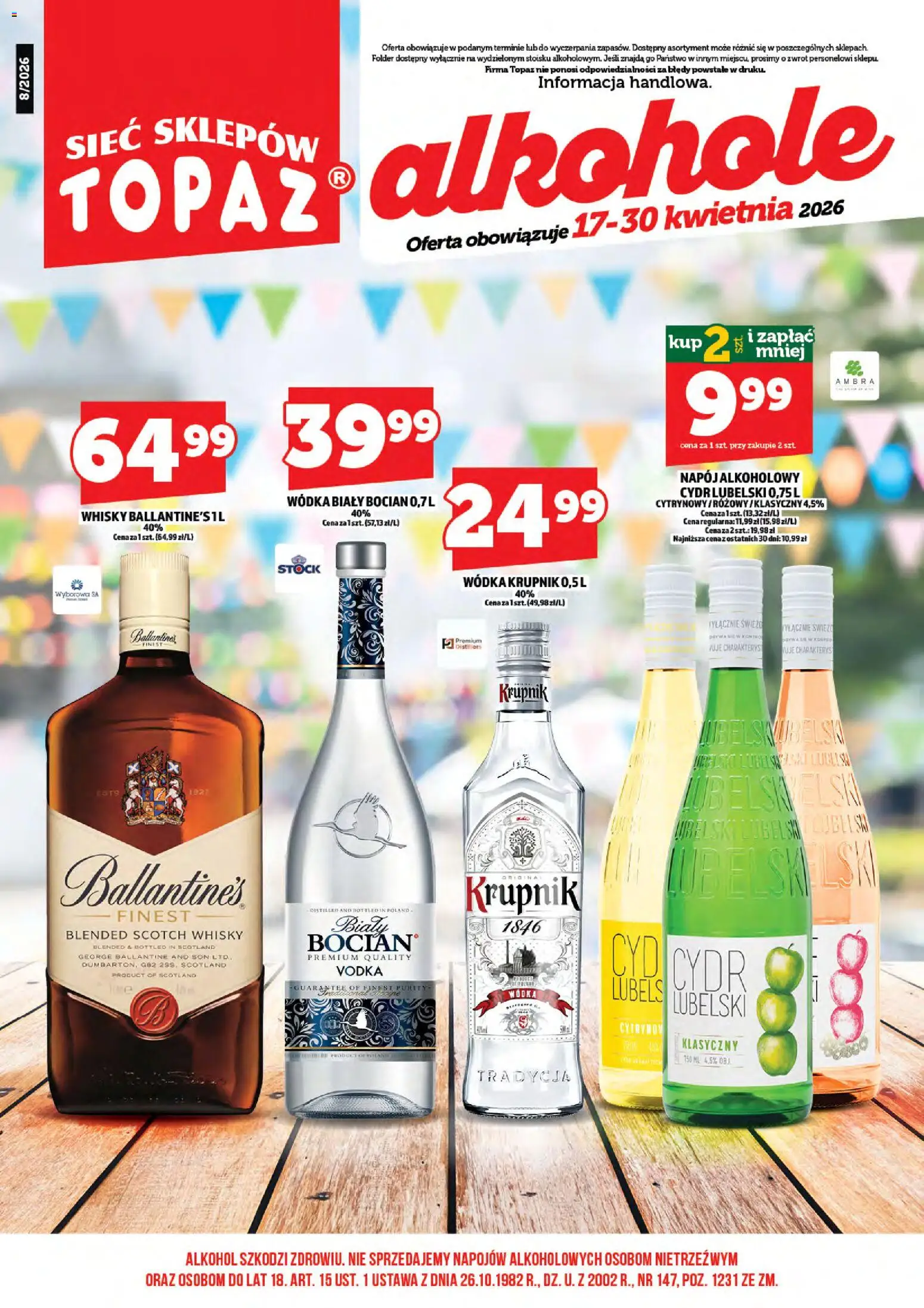 Topaz gazetka alkoholowa od 17.04.2026 | Strona: 3 | Produkty: Cydr, Alkohol, Wódka, Whisky